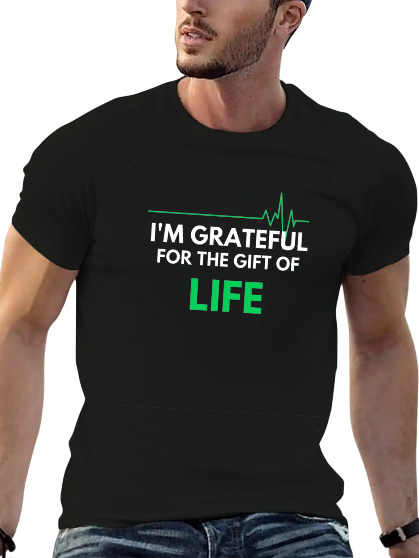 "I'm Grateful Inspirational Design" Basic Graphic T-Shirt – Daily Comfort In Soft Cotton