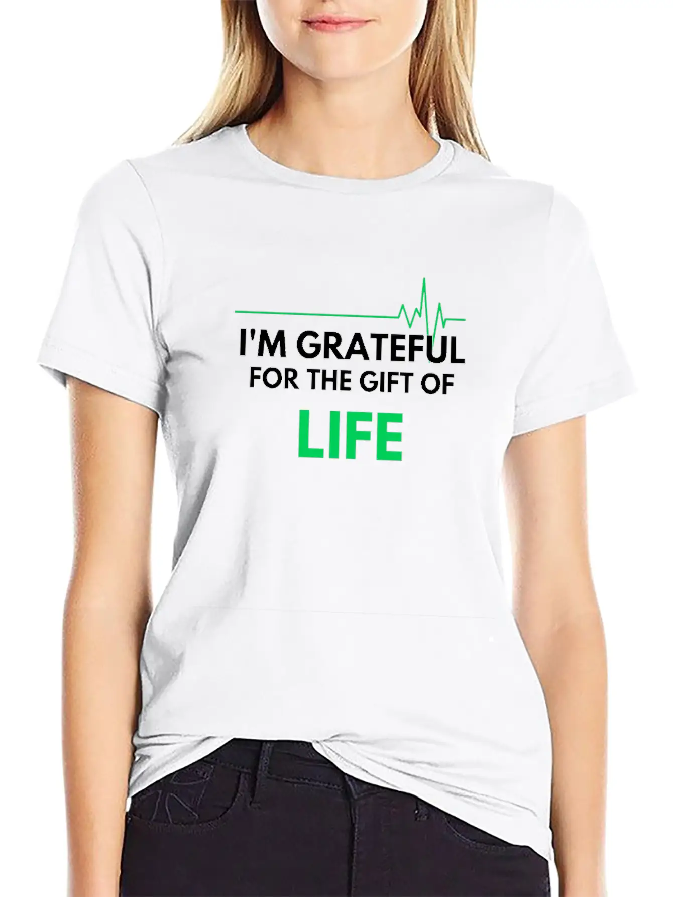 "I'm Grateful Inspirational Design" Basic Graphic T-Shirt – Daily Comfort In Soft Cotton