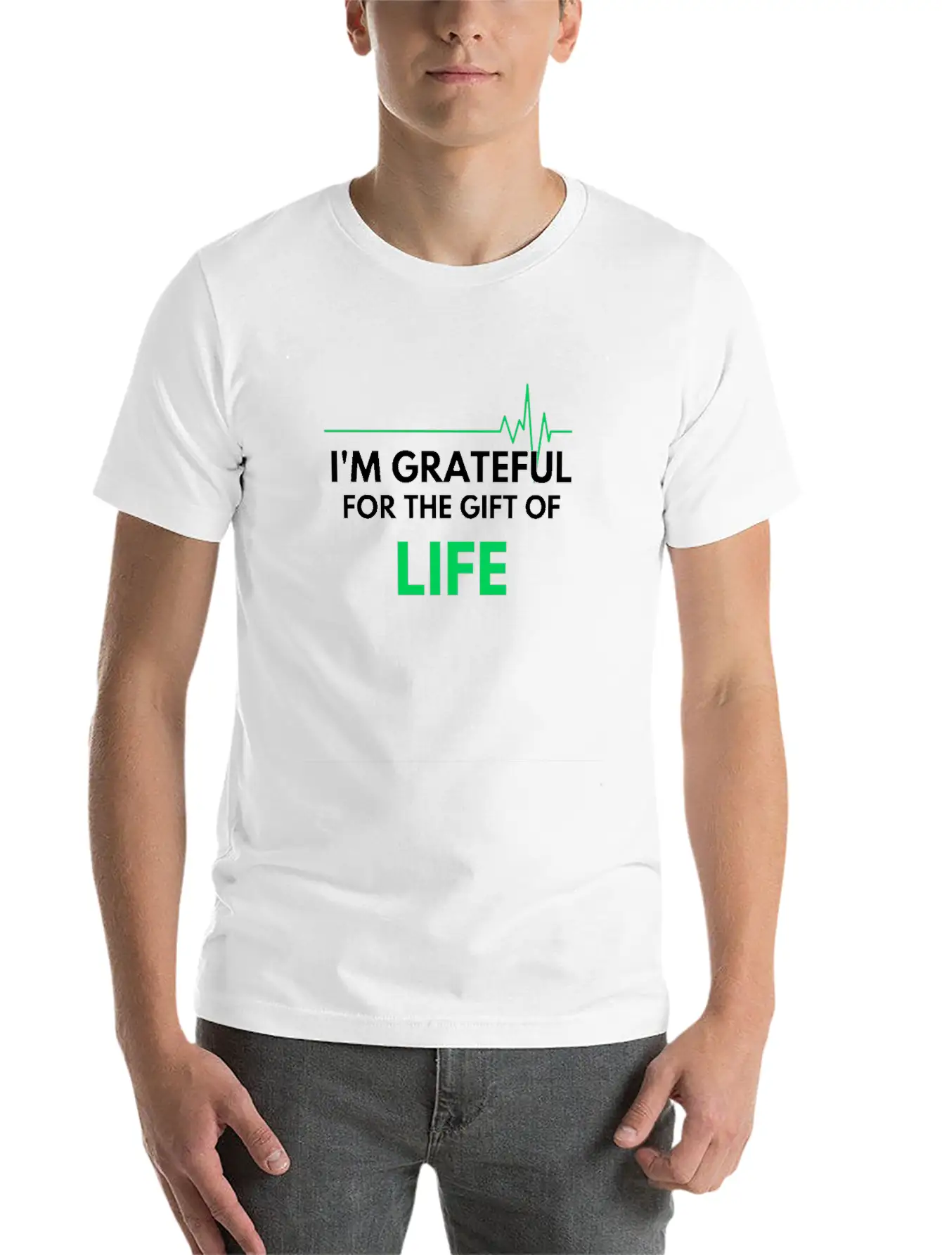 "I'm Grateful Inspirational Design" Basic Graphic T-Shirt – Daily Comfort In Soft Cotton