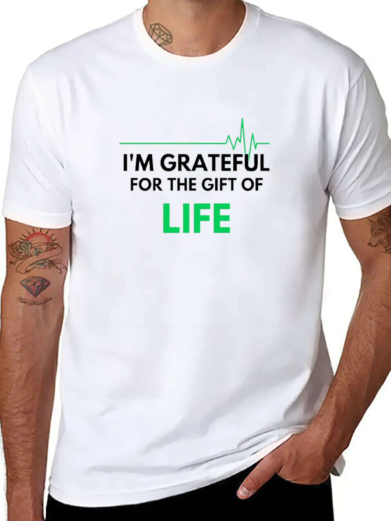 "I'm Grateful Inspirational Design" Basic Graphic T-Shirt – Daily Comfort In Soft Cotton