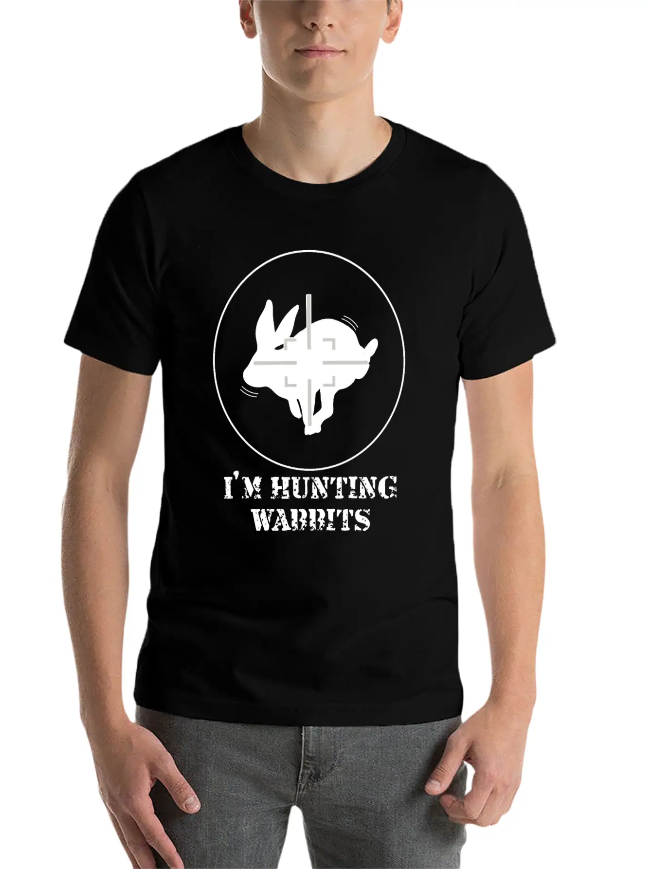 I'M HUNTING WABBITS CUTE FUNNY RABBIT LOVE RUNNING Timeless Short Sleeve Tee – Comfy And Minimalist Design