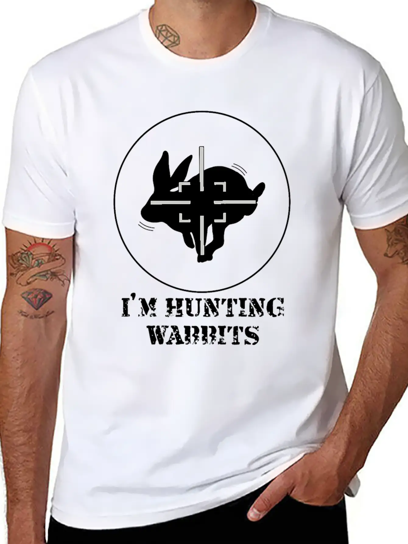 I'M HUNTING WABBITS CUTE FUNNY RABBIT LOVE RUNNING Timeless Short Sleeve Tee – Comfy And Minimalist Design