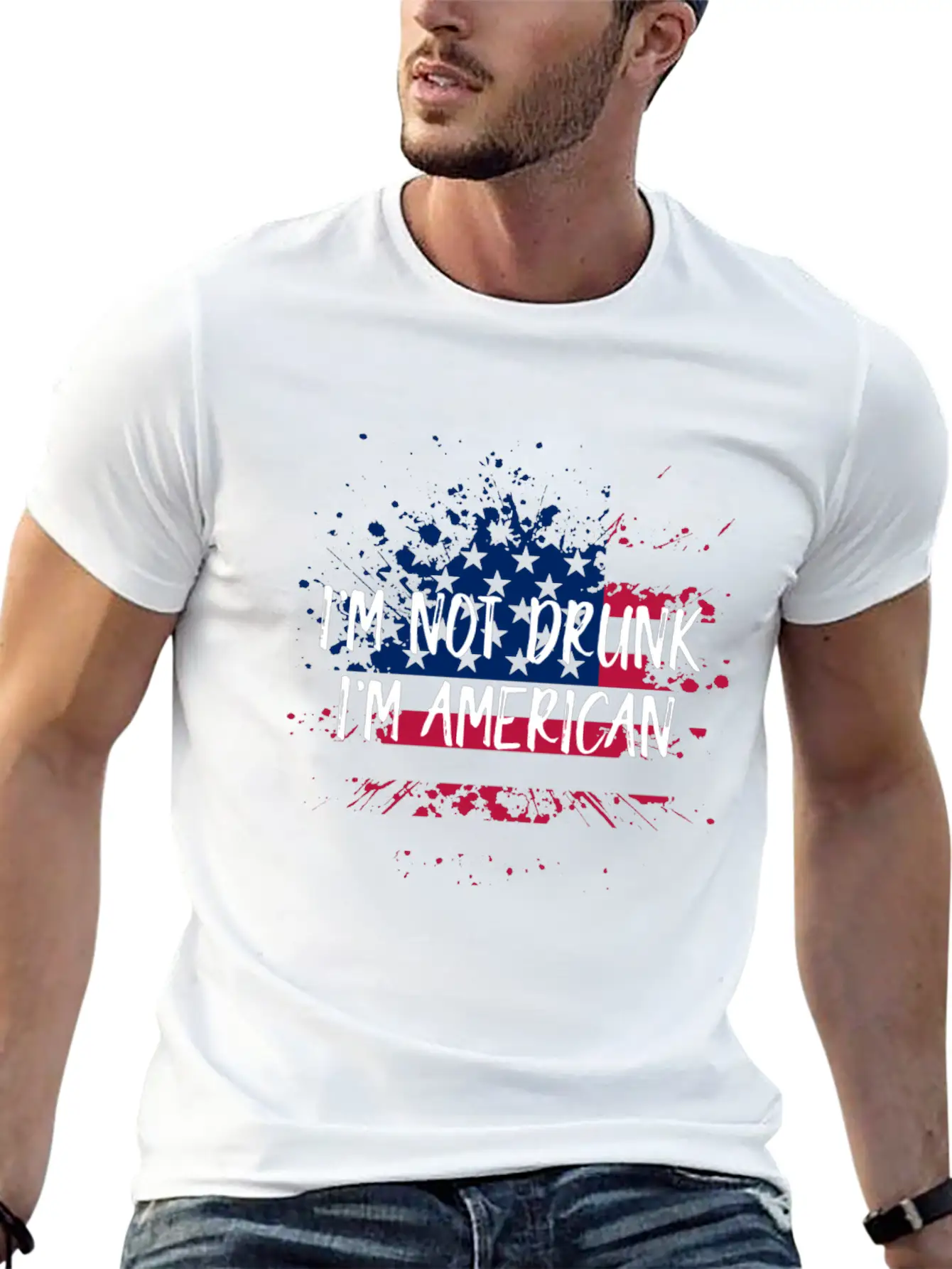 I'm Not Drunk I'm American 4th Of July Timeless Short Sleeve Tee – Comfy And Minimalist Design