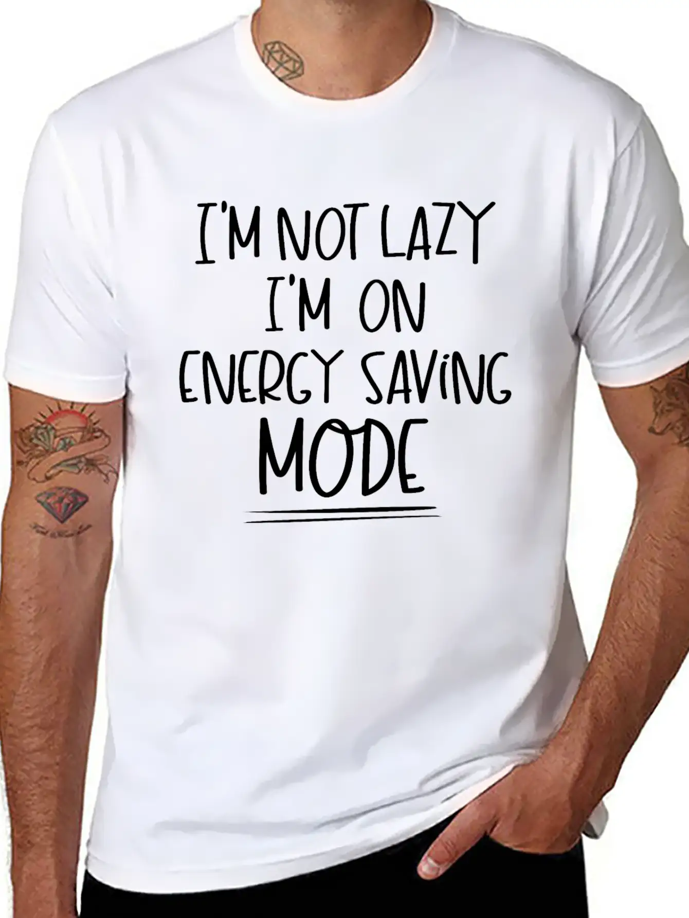 I'm Not Lazy I'm On Energy Saving Mode Stylish Everyday T-Shirt – Unisex Basic Cotton Tee