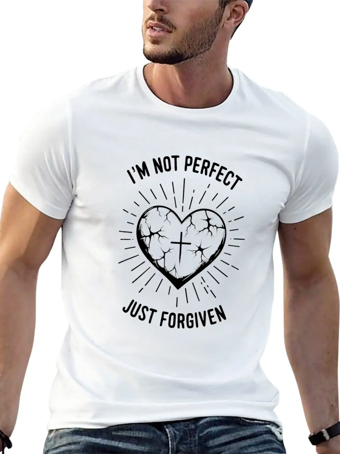 I'm Not Perfect Just Forgiven Stylish Everyday T-Shirt – Unisex Basic Cotton Tee