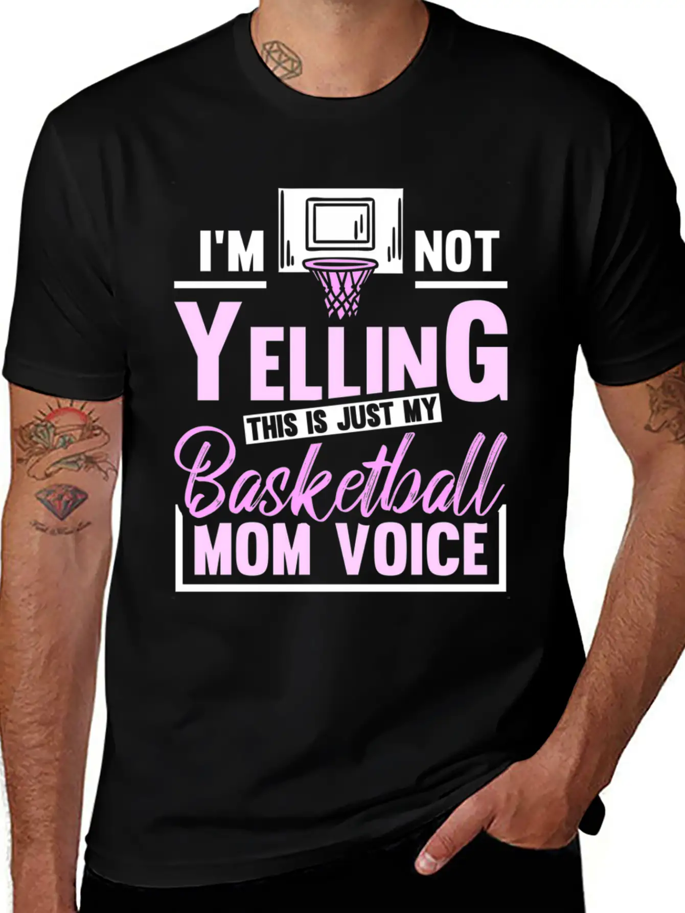 Im Not Yelling This Is Just My Baetball Mom Stylish Everyday T-Shirt – Unisex Basic Cotton Tee