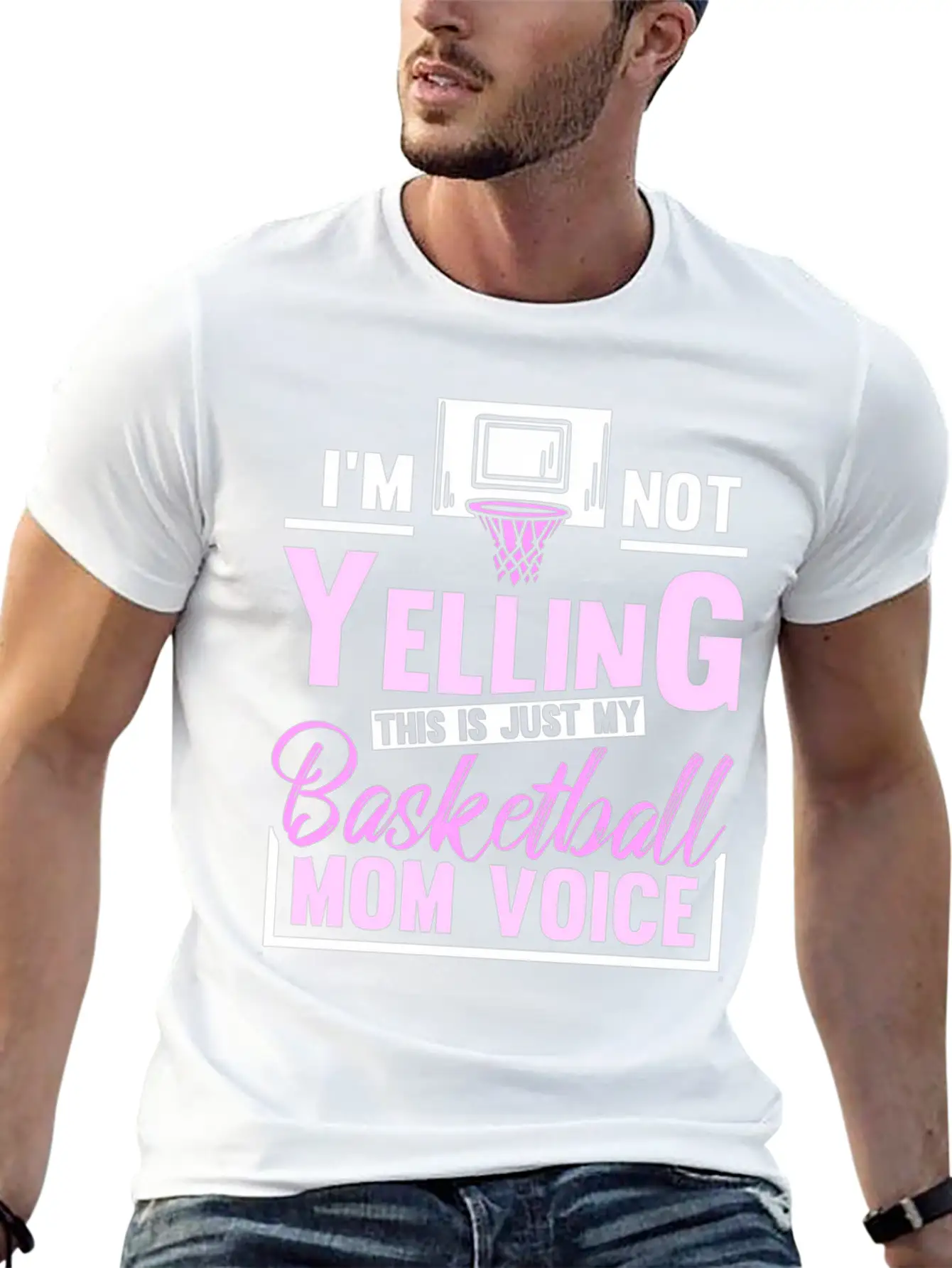 Im Not Yelling This Is Just My Baetball Mom Stylish Everyday T-Shirt – Unisex Basic Cotton Tee