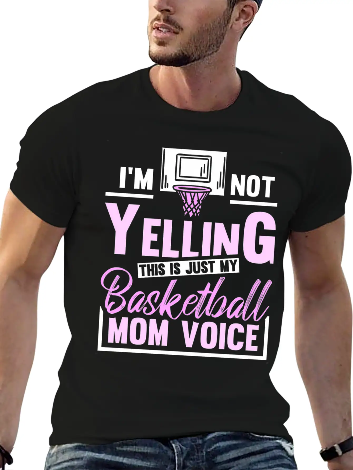 Im Not Yelling This Is Just My Baetball Mom Stylish Everyday T-Shirt – Unisex Basic Cotton Tee