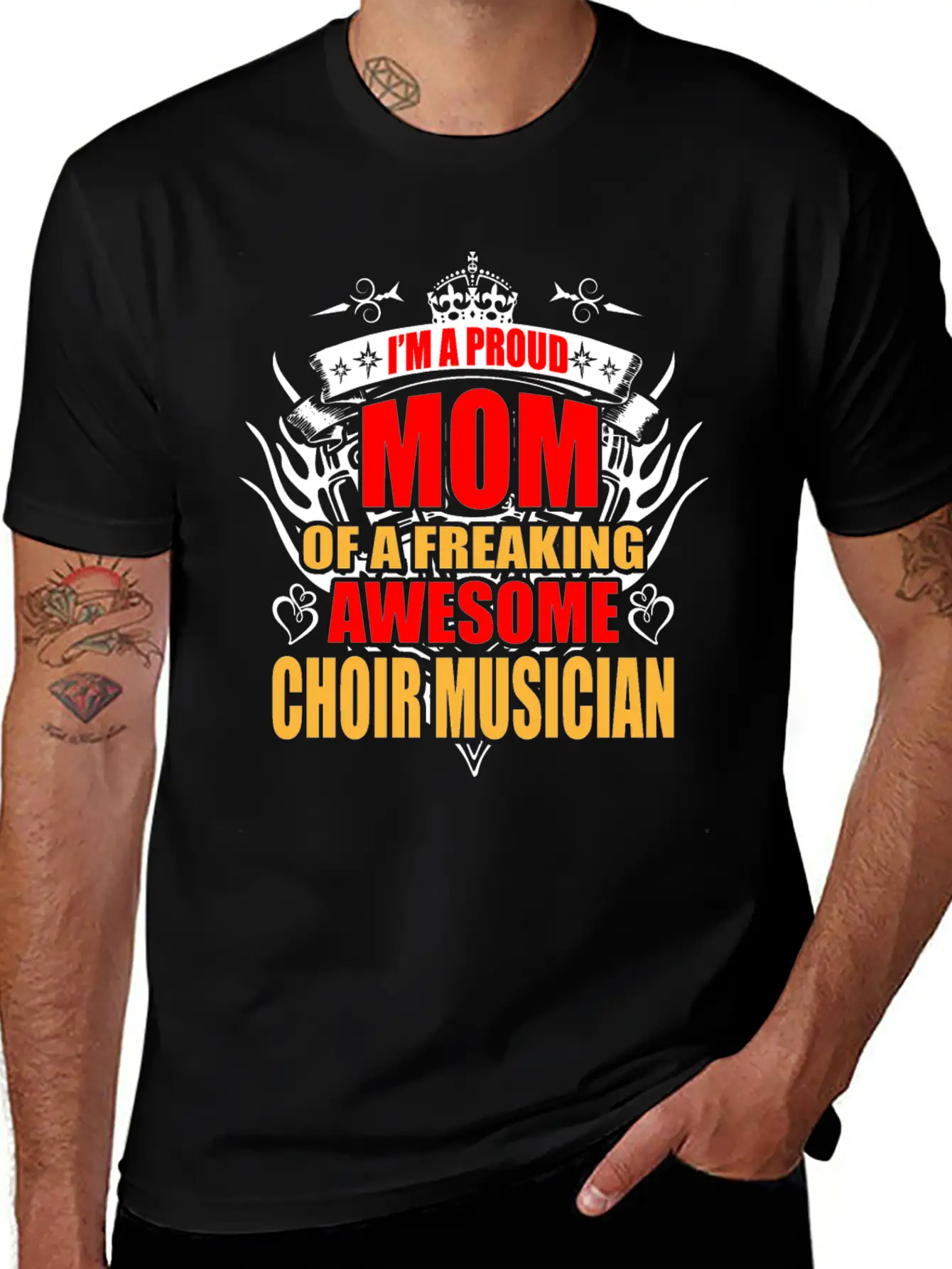 I'm Proud Mom Of Freaking Awesome Chorus Teacher Unisex Short Sleeve Soft Cotton T-Shirt – Casual Everyday Wear