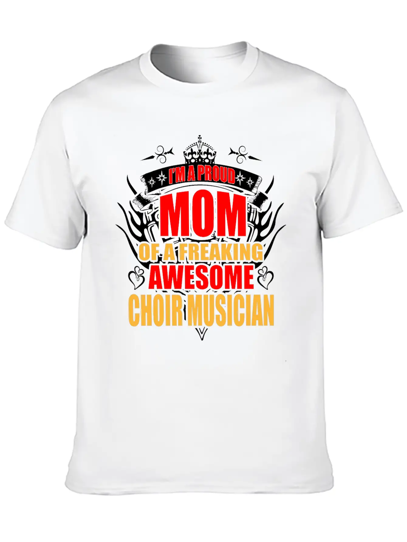 I'm Proud Mom Of Freaking Awesome Chorus Teacher Unisex Short Sleeve Soft Cotton T-Shirt – Casual Everyday Wear