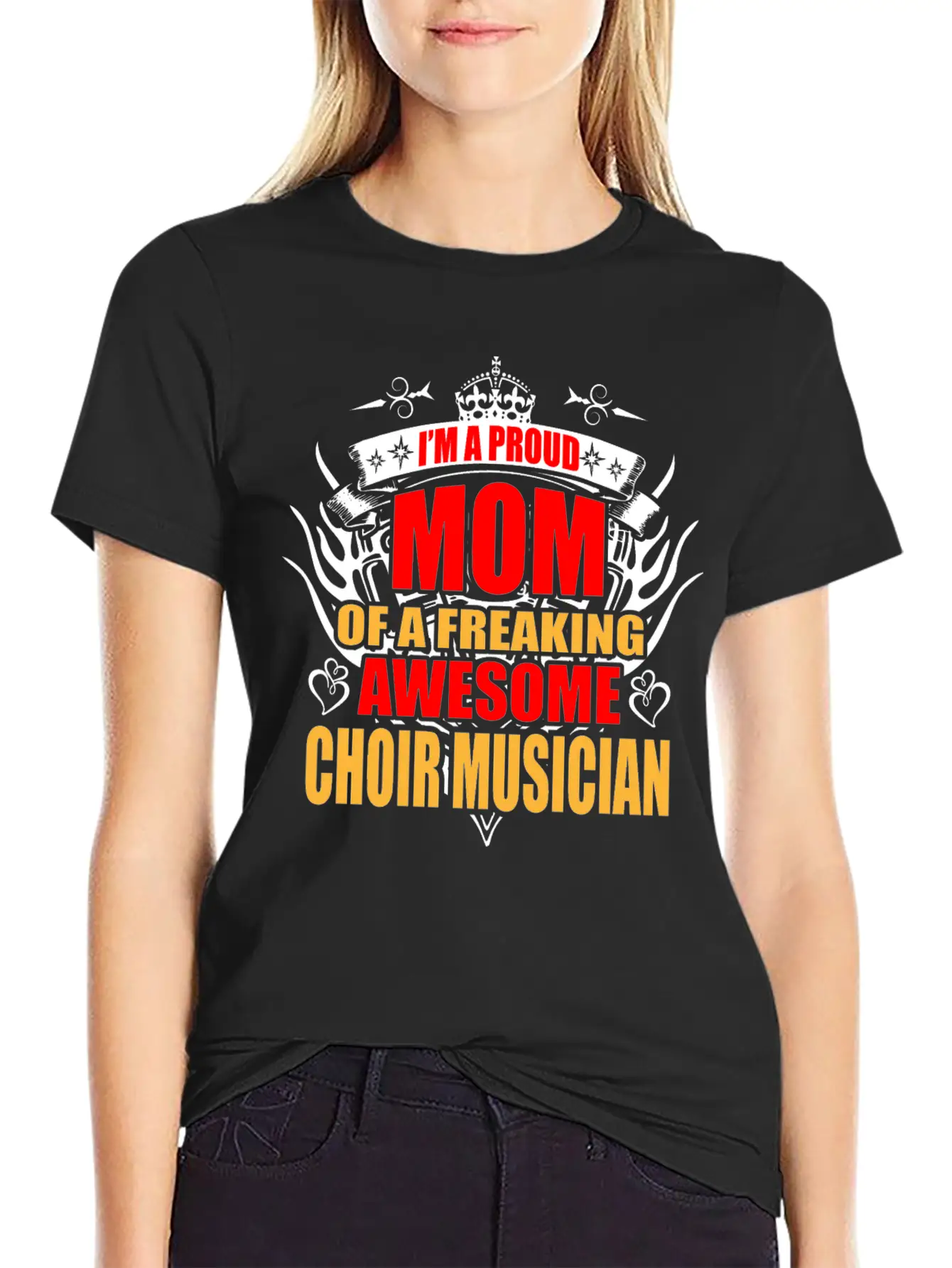 I'm Proud Mom Of Freaking Awesome Chorus Teacher Unisex Short Sleeve Soft Cotton T-Shirt – Casual Everyday Wear