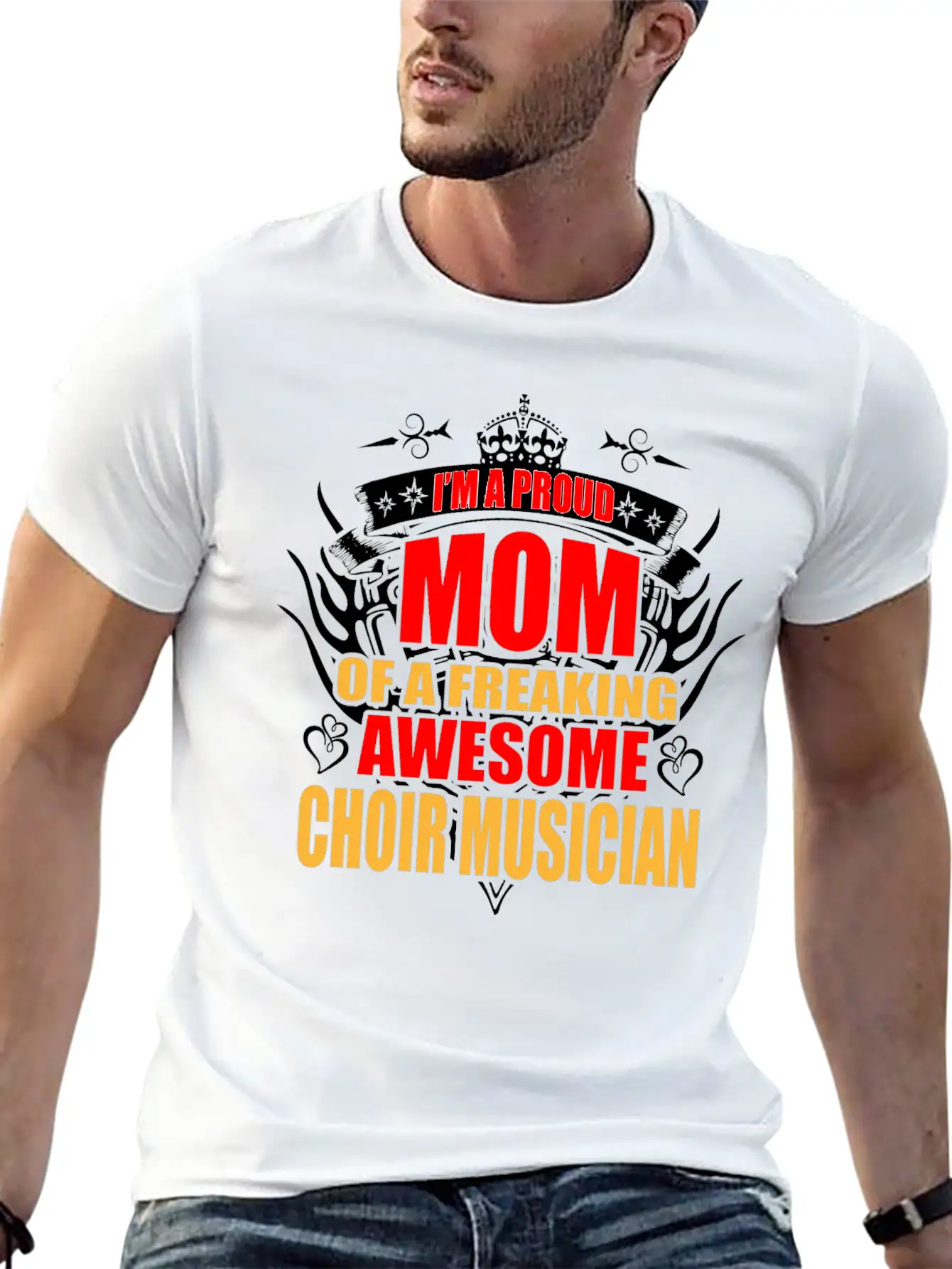 I'm Proud Mom Of Freaking Awesome Chorus Teacher Unisex Short Sleeve Soft Cotton T-Shirt – Casual Everyday Wear