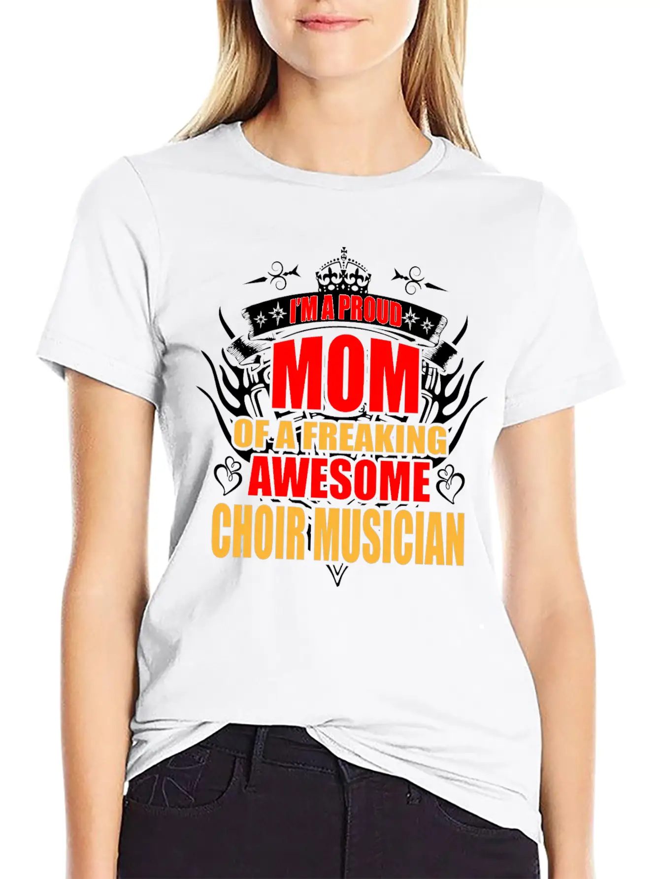 I'm Proud Mom Of Freaking Awesome Chorus Teacher Unisex Short Sleeve Soft Cotton T-Shirt – Casual Everyday Wear