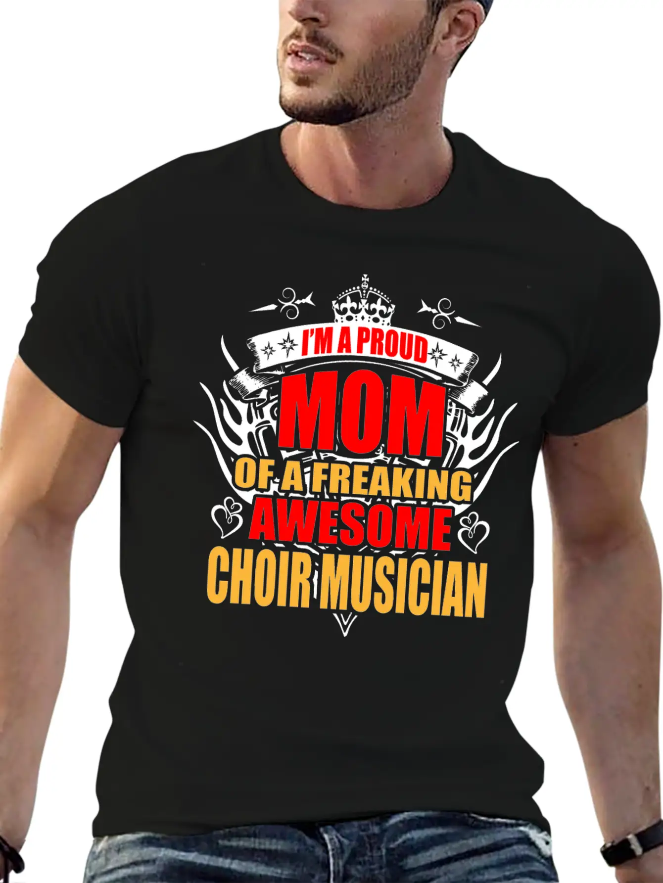 I'm Proud Mom Of Freaking Awesome Chorus Teacher Unisex Short Sleeve Soft Cotton T-Shirt – Casual Everyday Wear