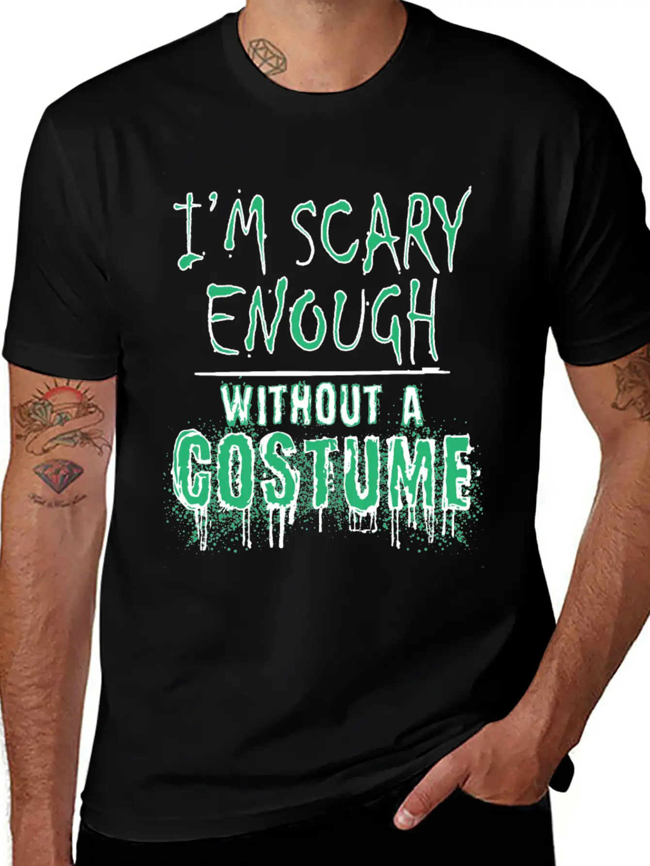 I'm Scary Enough Without A Costume, Halloween Timeless Short Sleeve Tee – Comfy And Minimalist Design