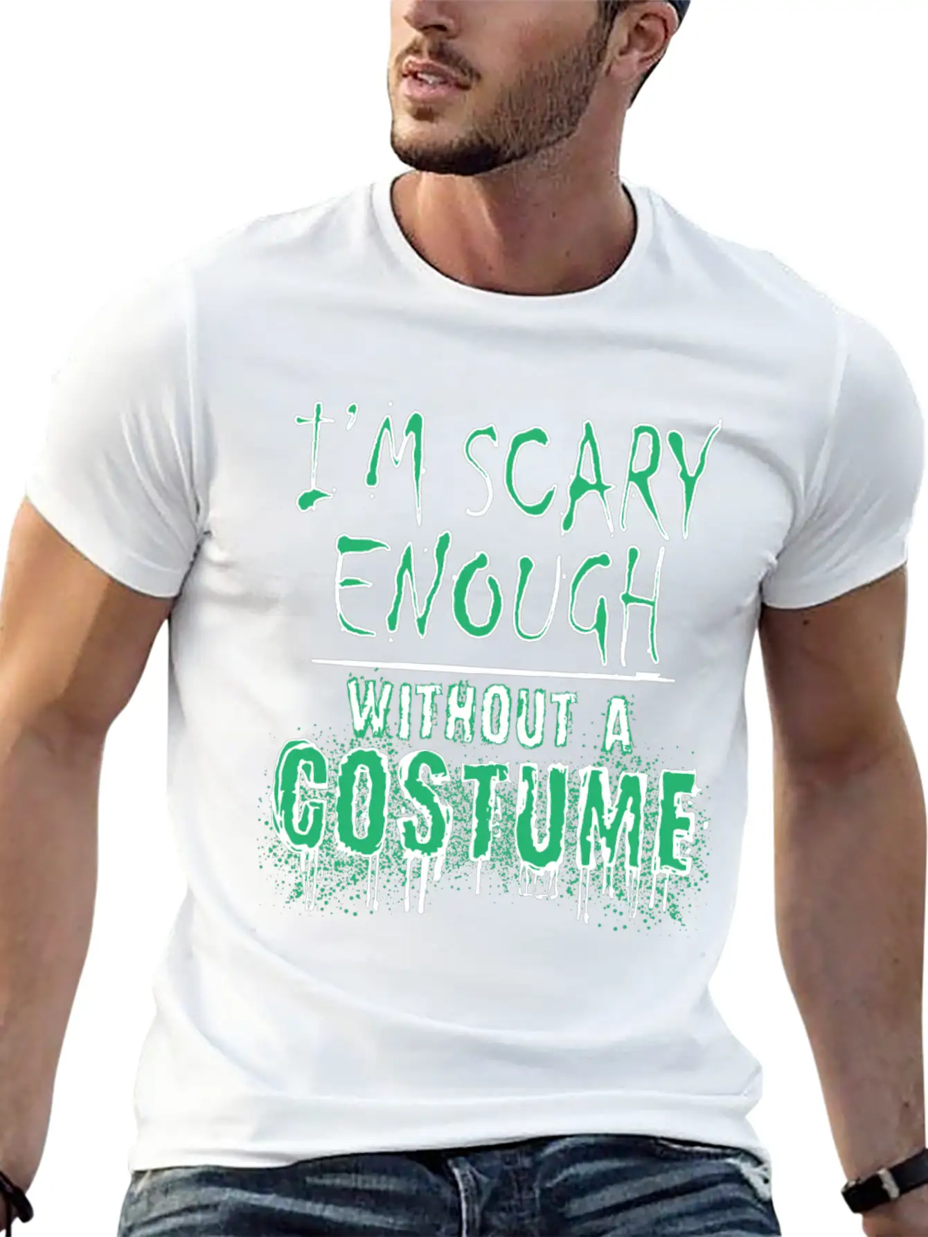 I'm Scary Enough Without A Costume, Halloween Timeless Short Sleeve Tee – Comfy And Minimalist Design