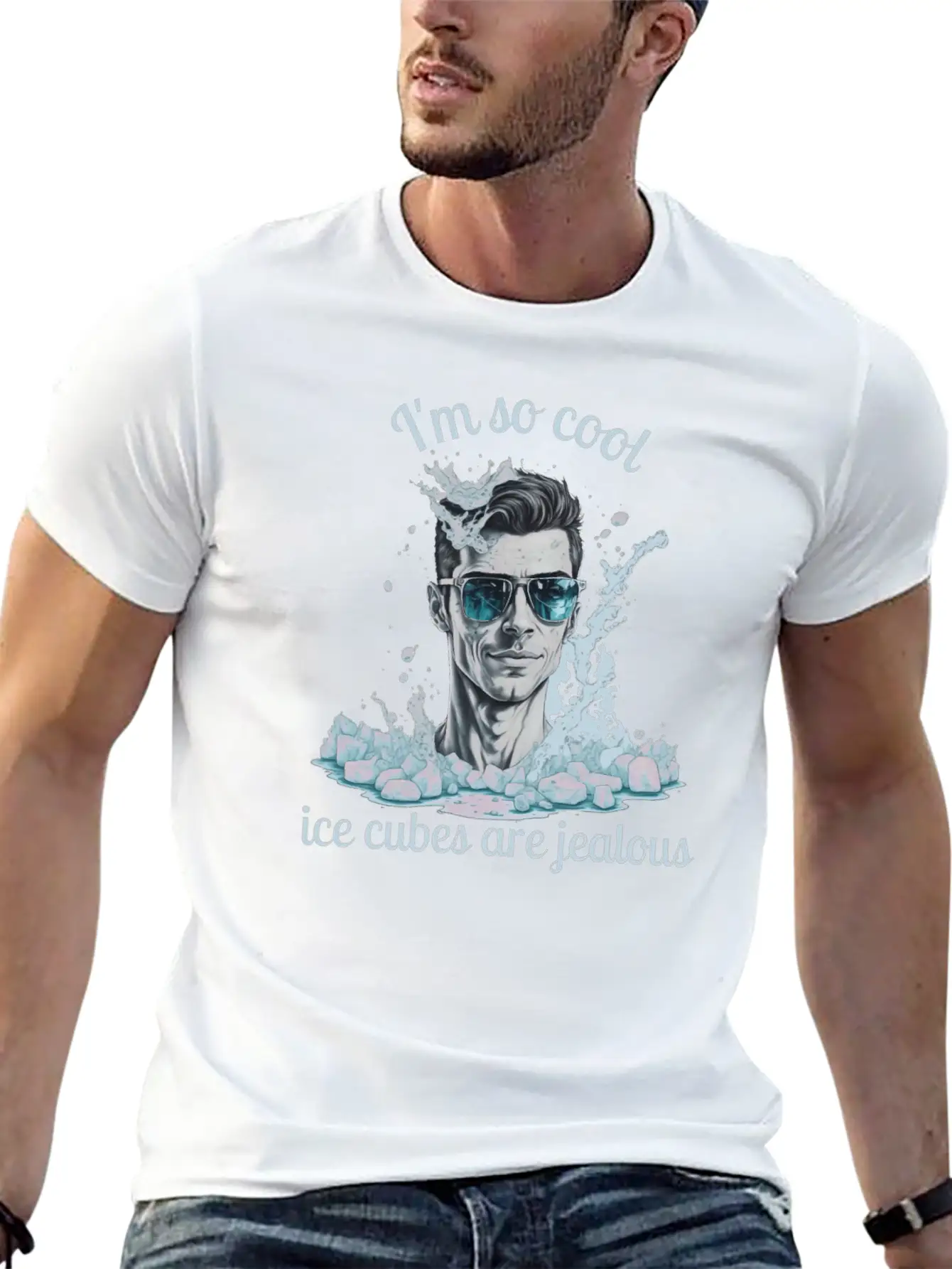 Im So Cool Ice Cubes Are Jealous 1 B Unisex Short Sleeve Soft Cotton T-Shirt – Casual Everyday Wear