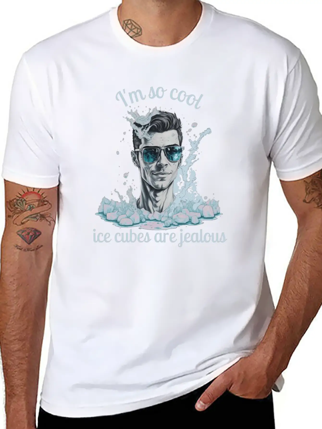 Im So Cool Ice Cubes Are Jealous 1 B Unisex Short Sleeve Soft Cotton T-Shirt – Casual Everyday Wear