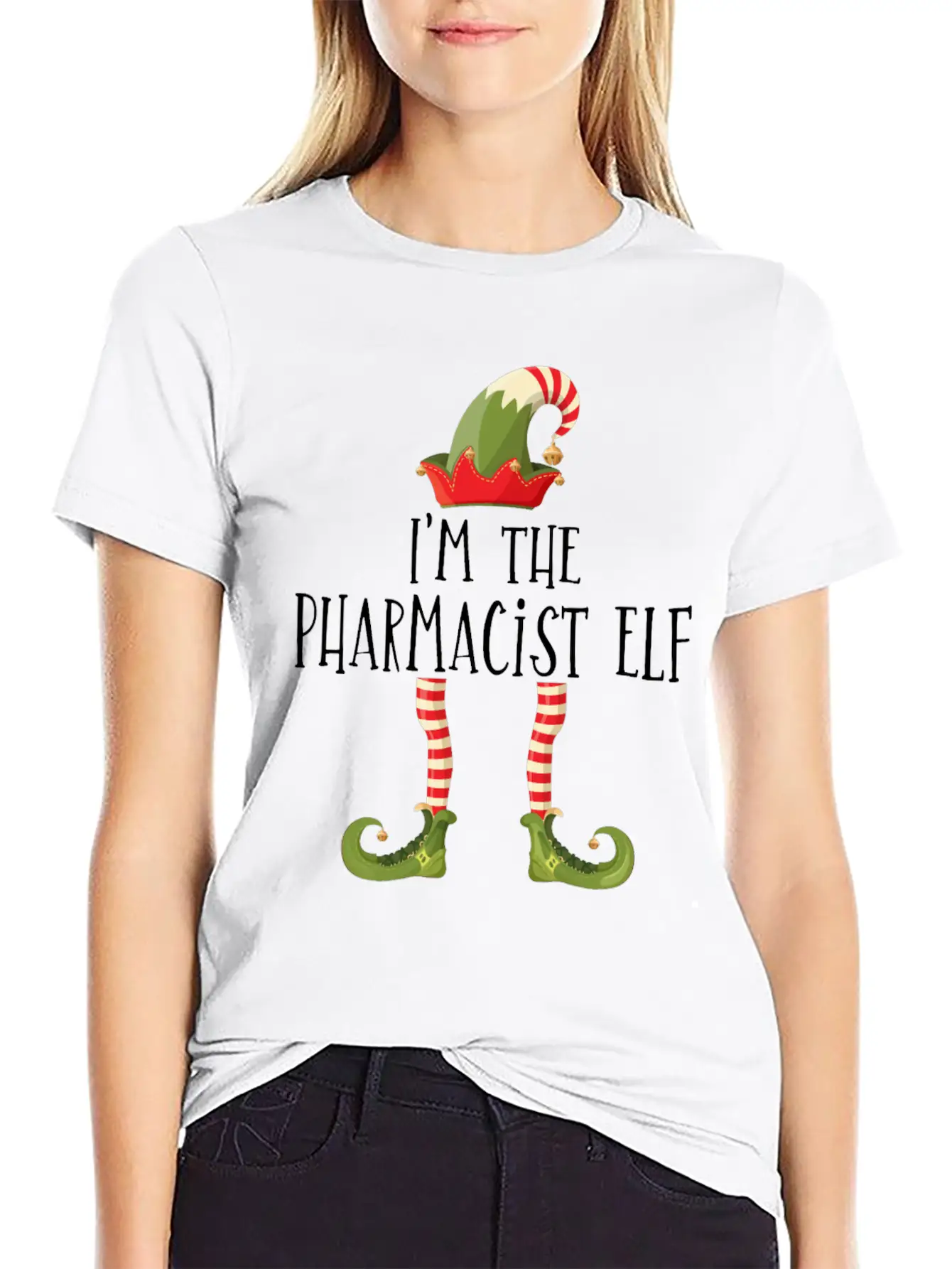 I'm The Pharmacist Elf Pharmacy Technician Stud Unisex Short Sleeve Soft Cotton T-Shirt – Casual Everyday Wear
