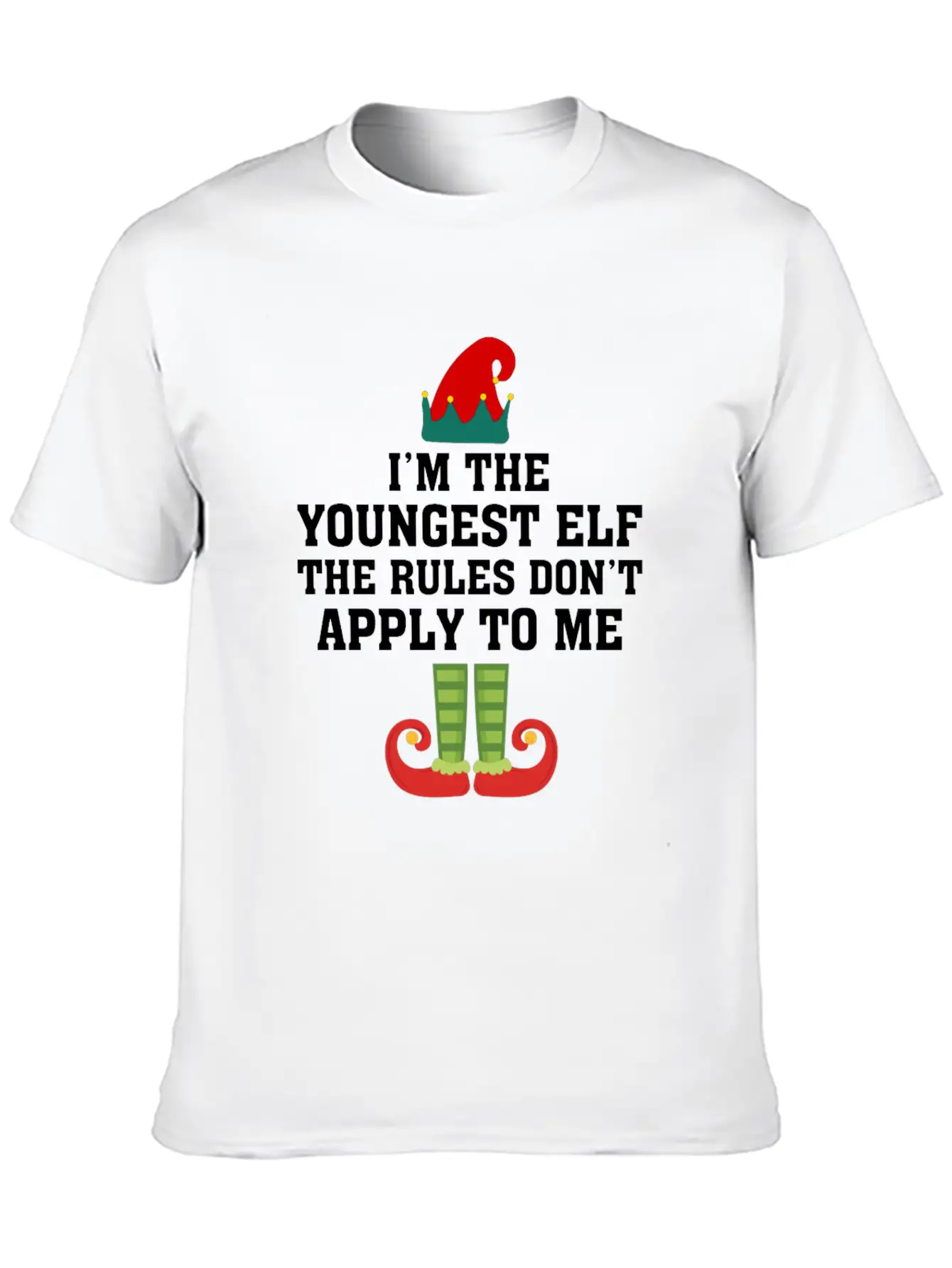 I'm The Youngest Elf The Rules Don't Apply To Me Essential Unisex Summer Tee – Soft Cotton Casual Fit