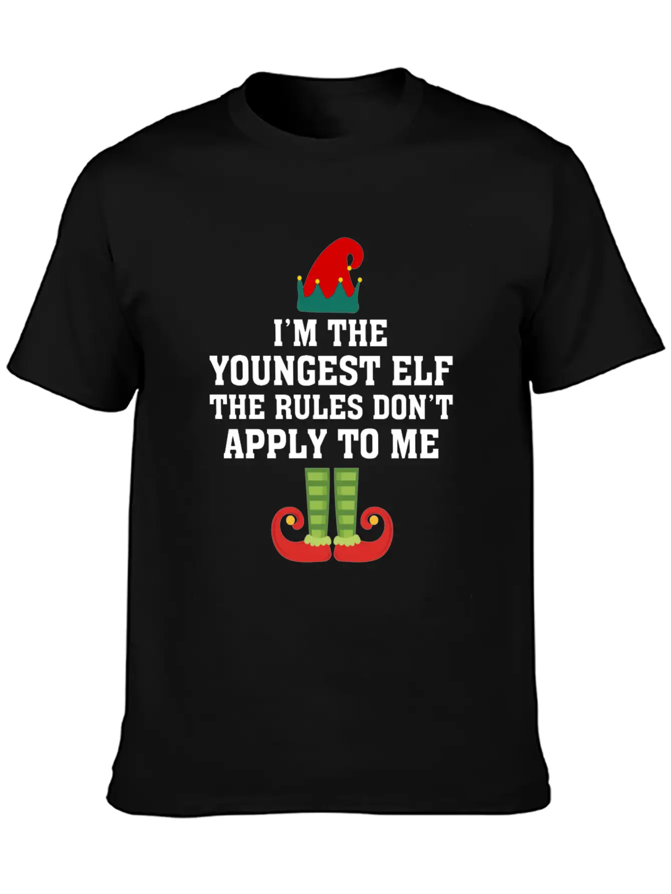 I'm The Youngest Elf The Rules Don't Apply To Me Essential Unisex Summer Tee – Soft Cotton Casual Fit