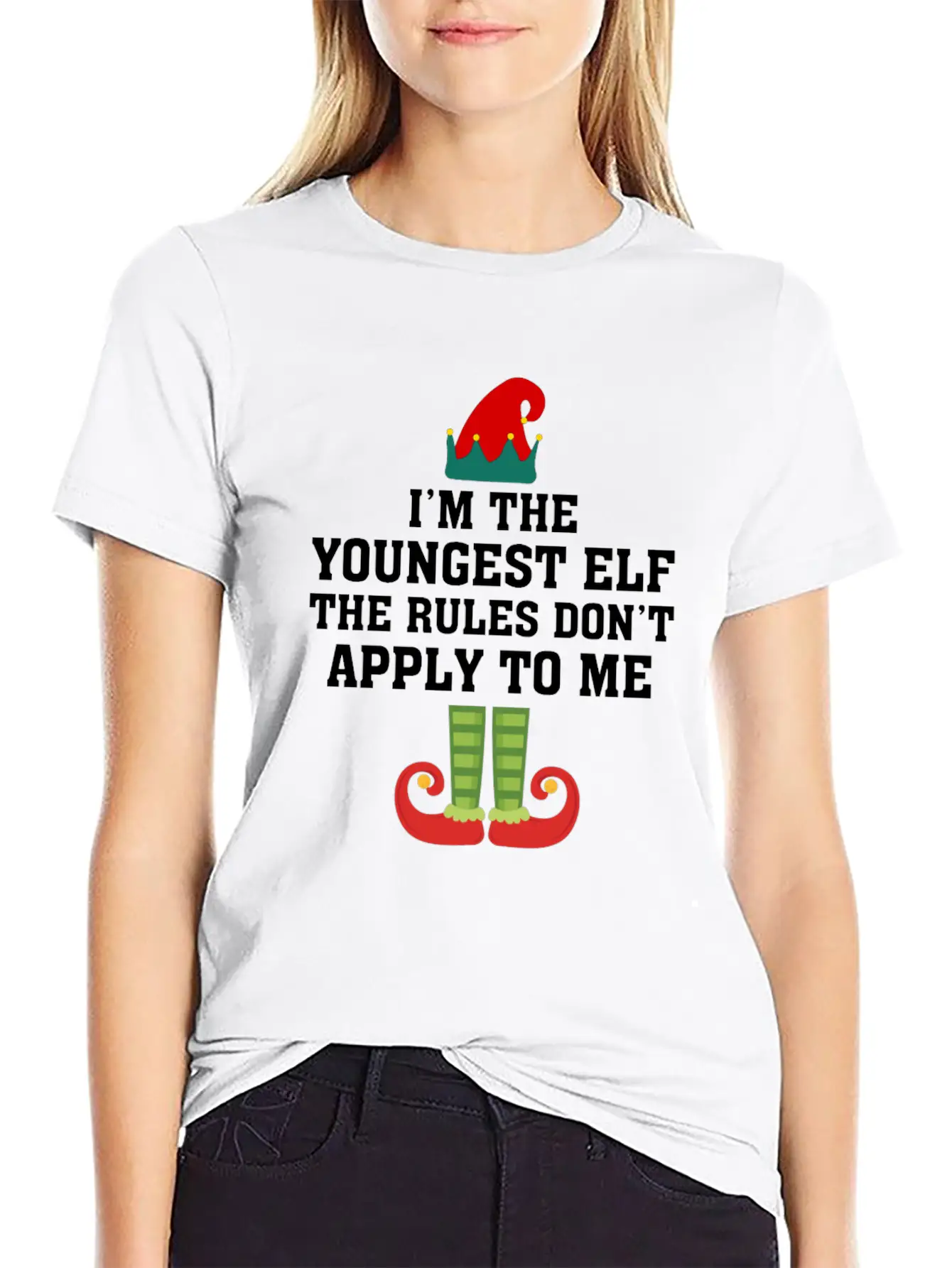 I'm The Youngest Elf The Rules Don't Apply To Me Essential Unisex Summer Tee – Soft Cotton Casual Fit