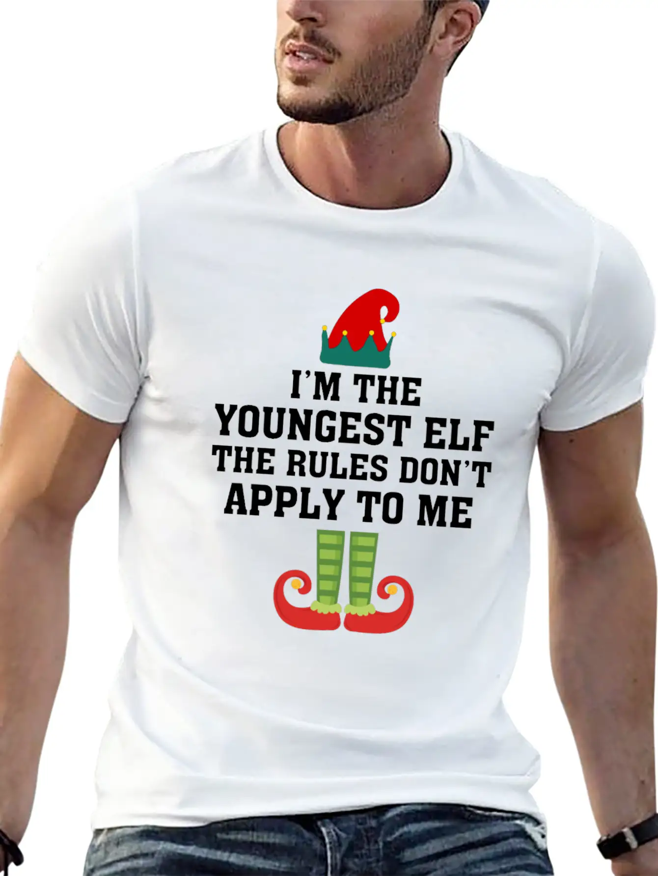 I'm The Youngest Elf The Rules Don't Apply To Me Essential Unisex Summer Tee – Soft Cotton Casual Fit