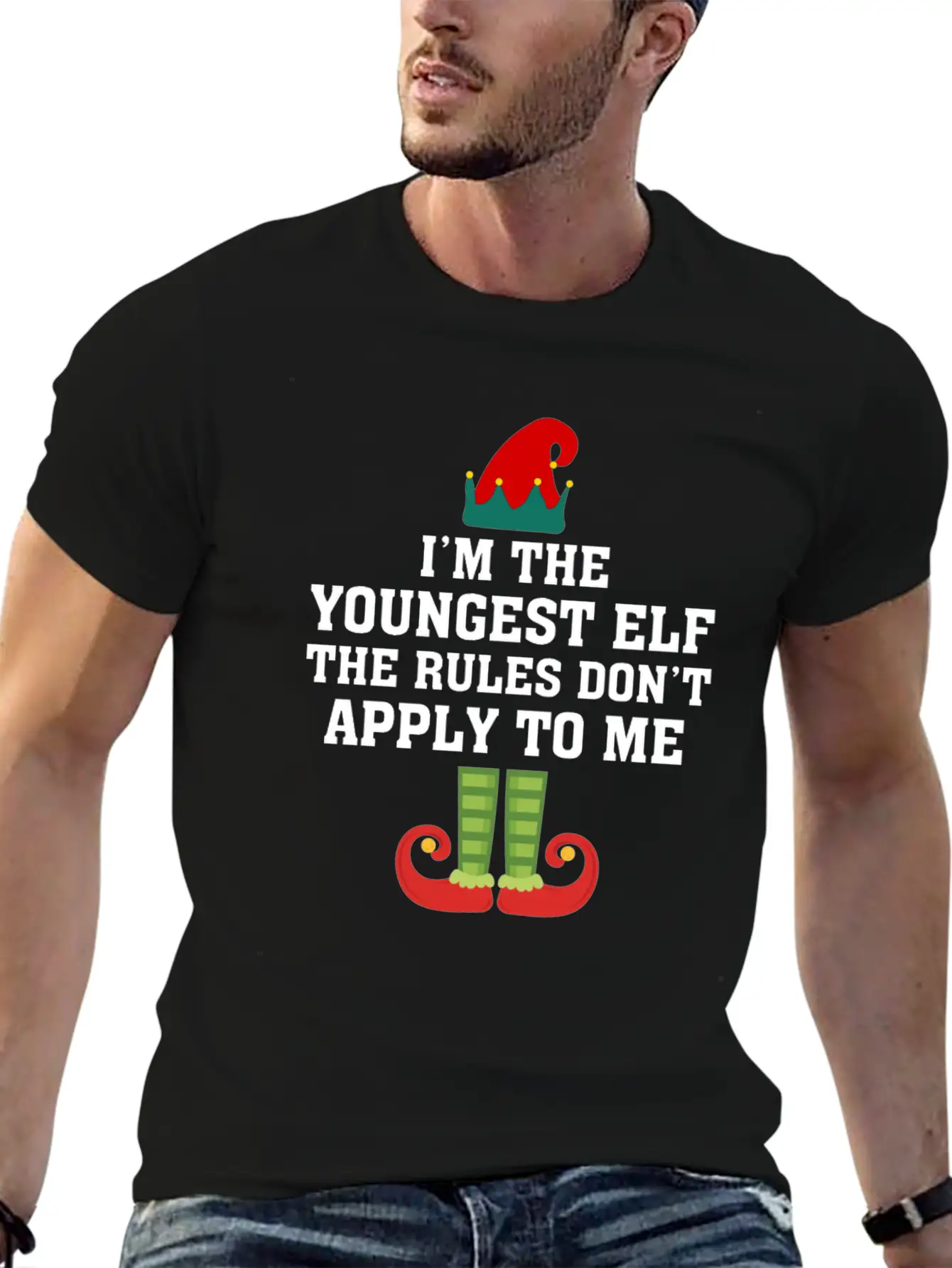 I'm The Youngest Elf The Rules Don't Apply To Me Essential Unisex Summer Tee – Soft Cotton Casual Fit