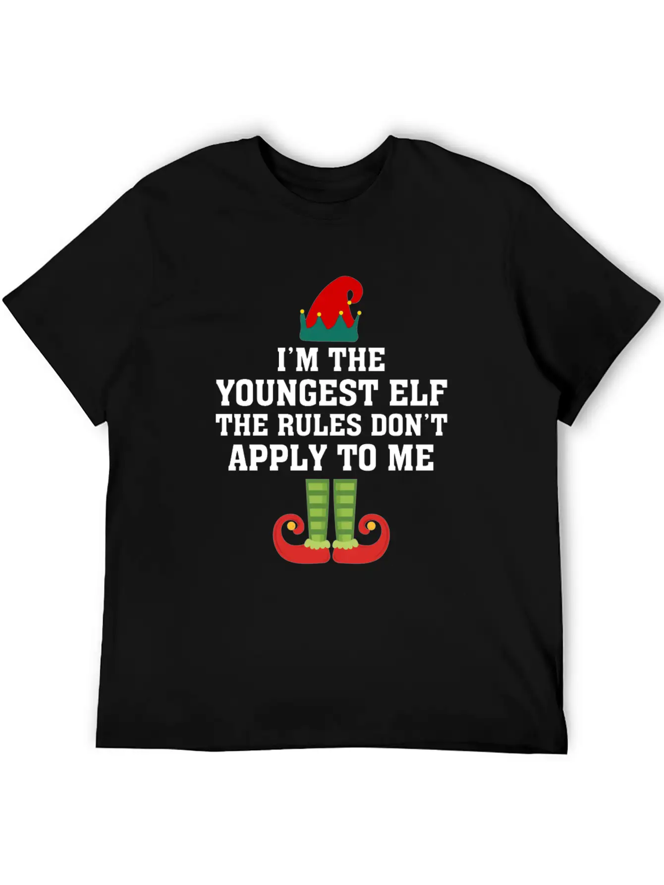 I'm The Youngest Elf The Rules Don't Apply To Me Essential Unisex Summer Tee – Soft Cotton Casual Fit
