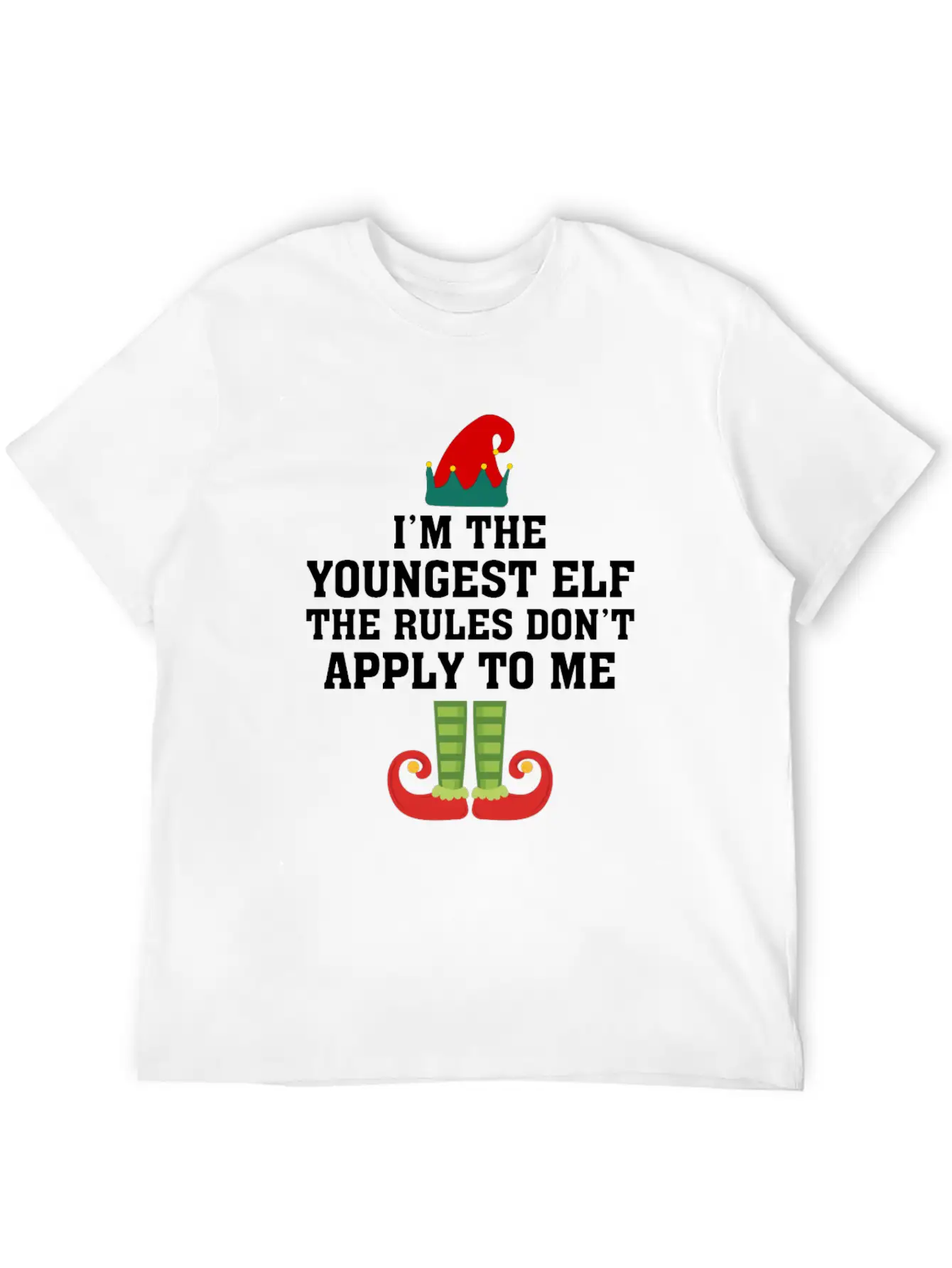 I'm The Youngest Elf The Rules Don't Apply To Me Essential Unisex Summer Tee – Soft Cotton Casual Fit