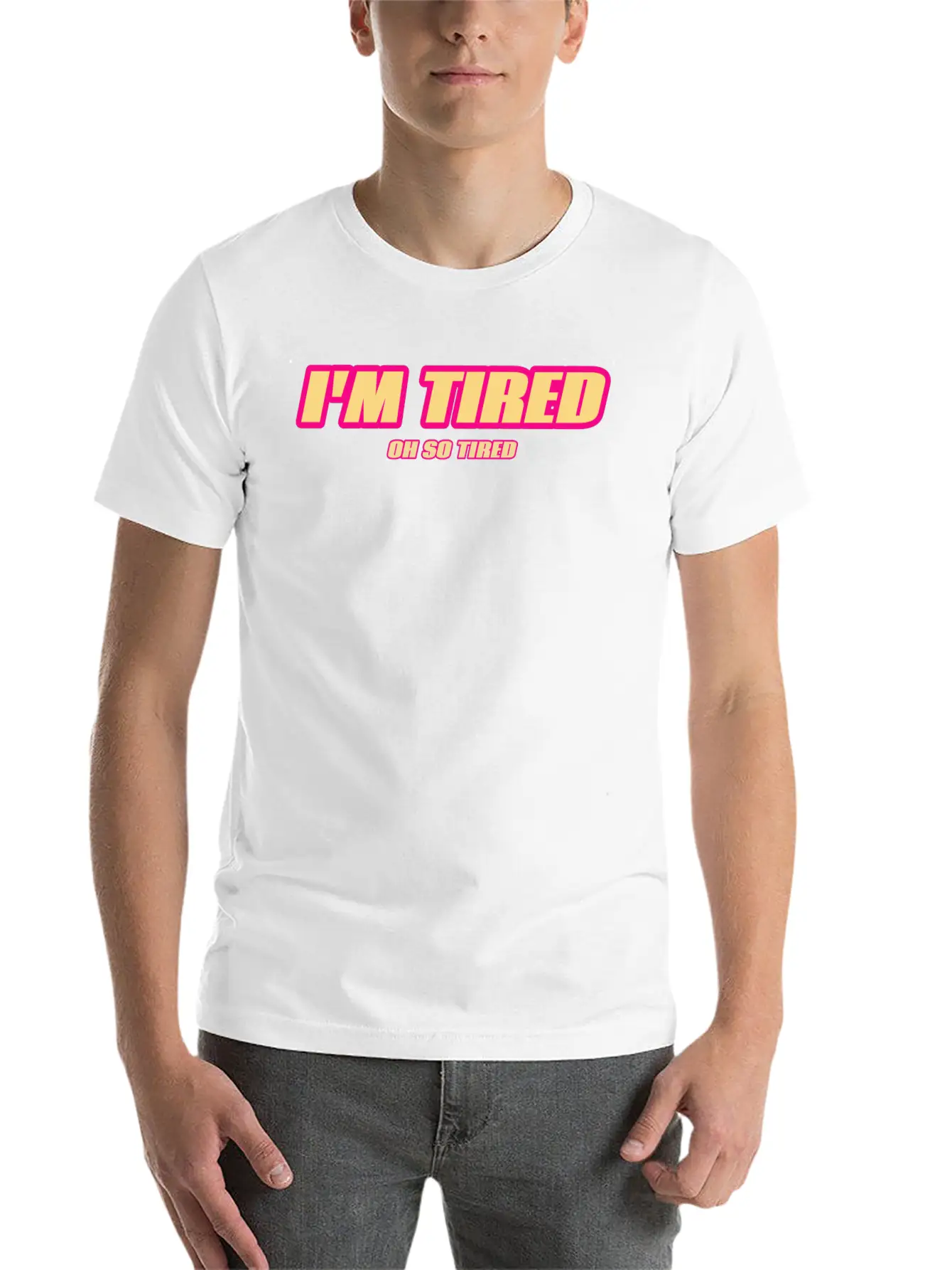 I'm Tired. Comfortable Minimalist Graphic Tee – Summer Style Essential