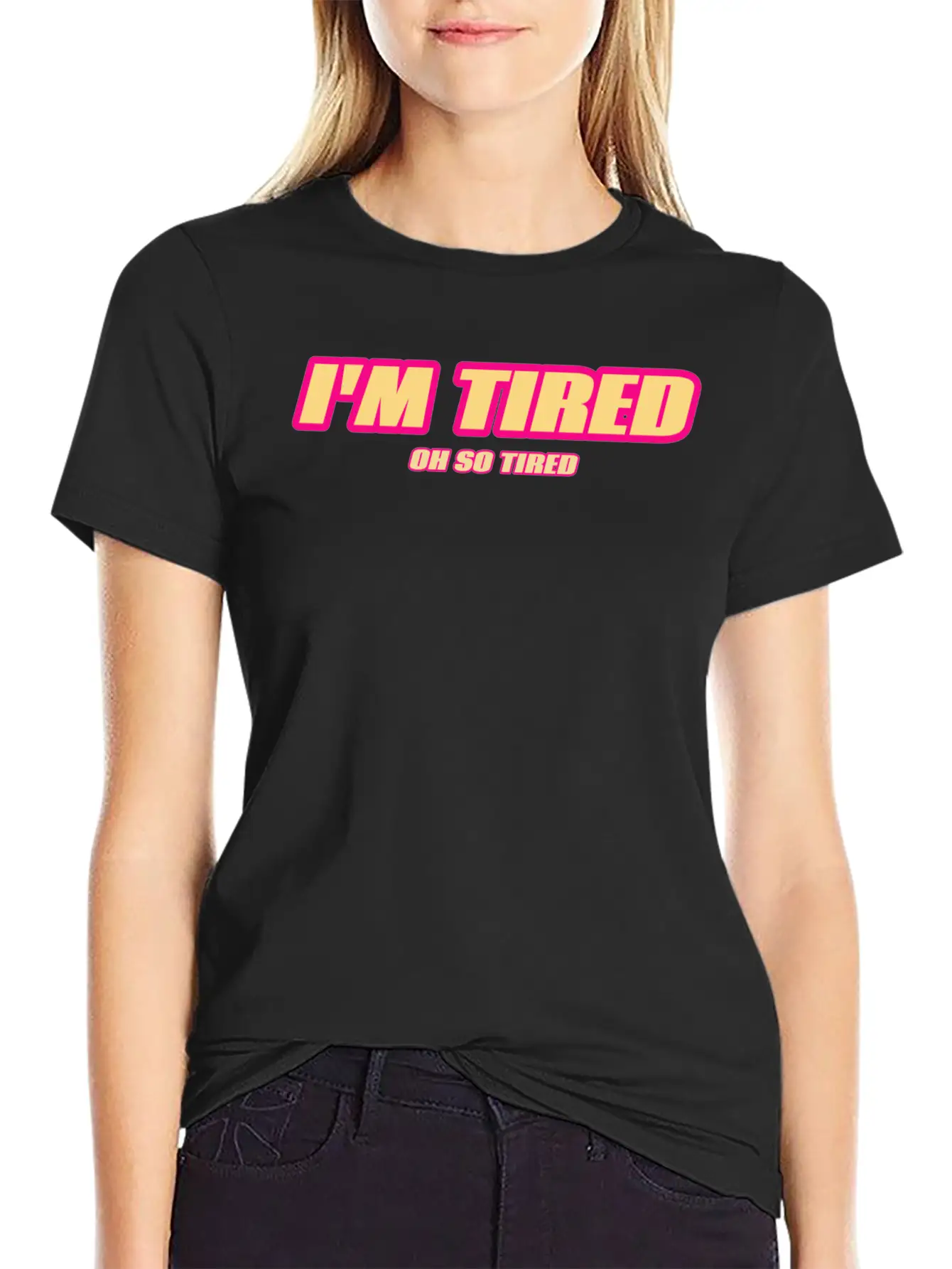 I'm Tired. Comfortable Minimalist Graphic Tee – Summer Style Essential