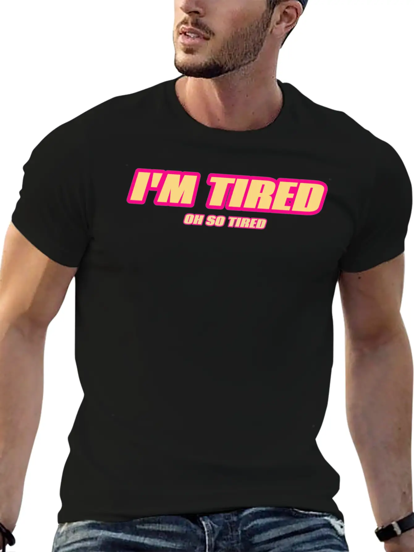I'm Tired. Comfortable Minimalist Graphic Tee – Summer Style Essential