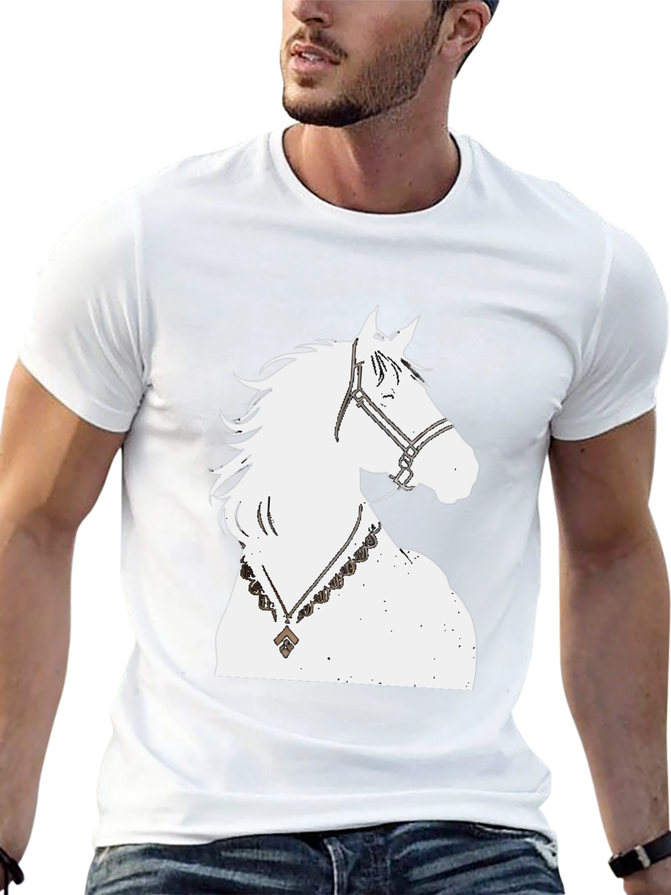 Horse Graphic Tee - Black