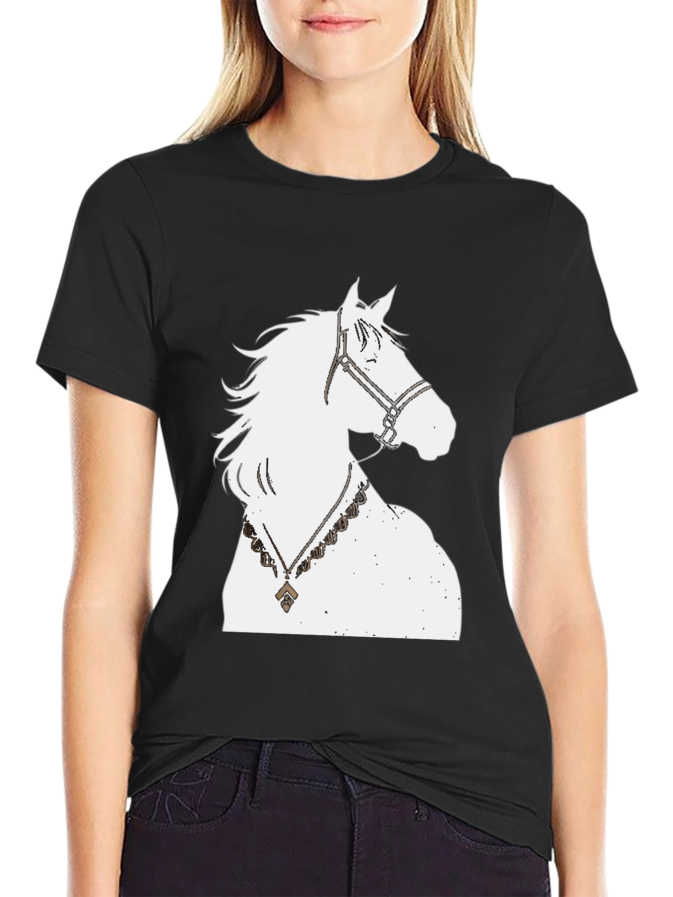 Horse Graphic Tee - Black