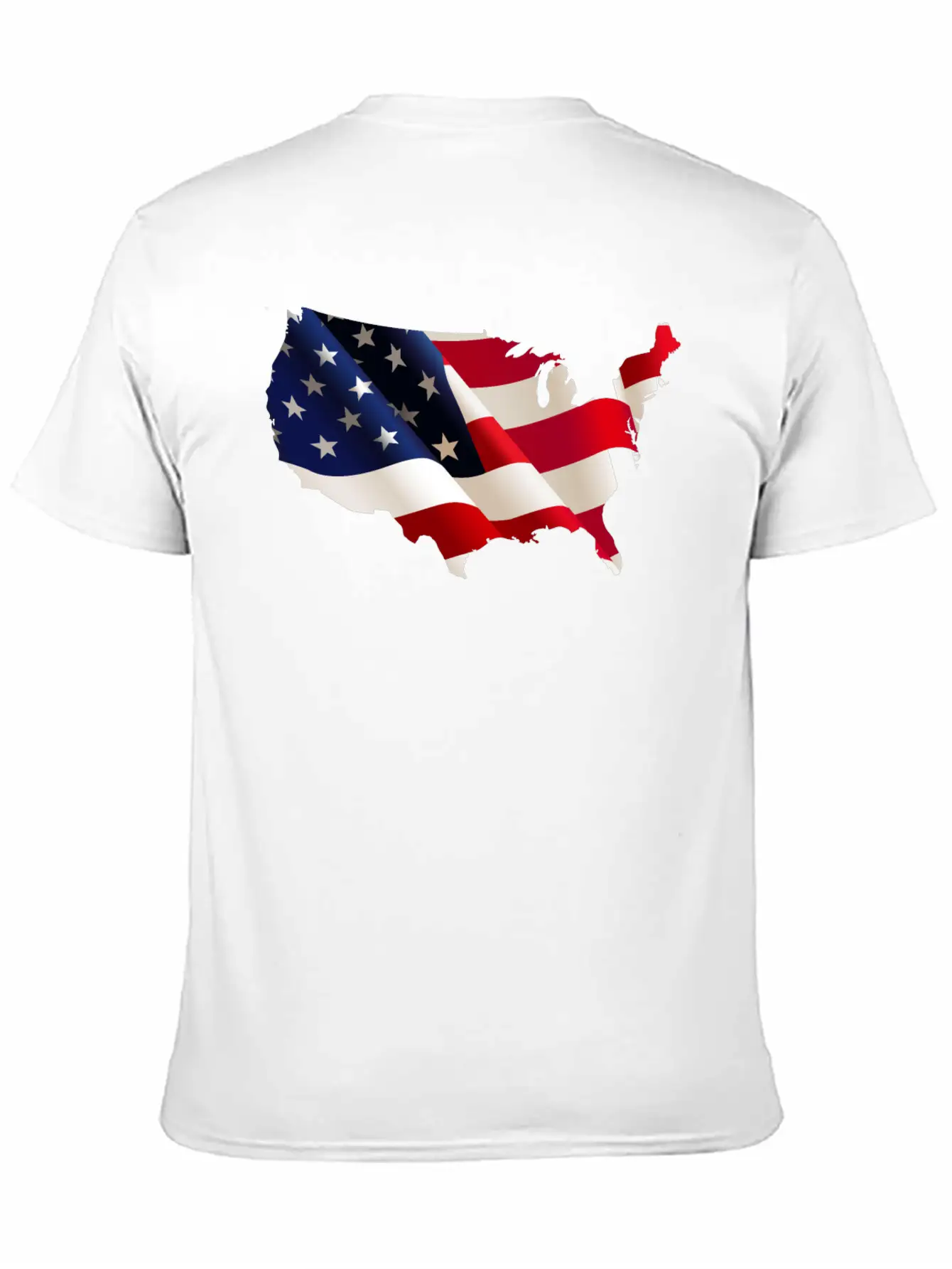 Image: United States Flag Map Stylish Everyday T-Shirt – Unisex Basic Cotton Tee