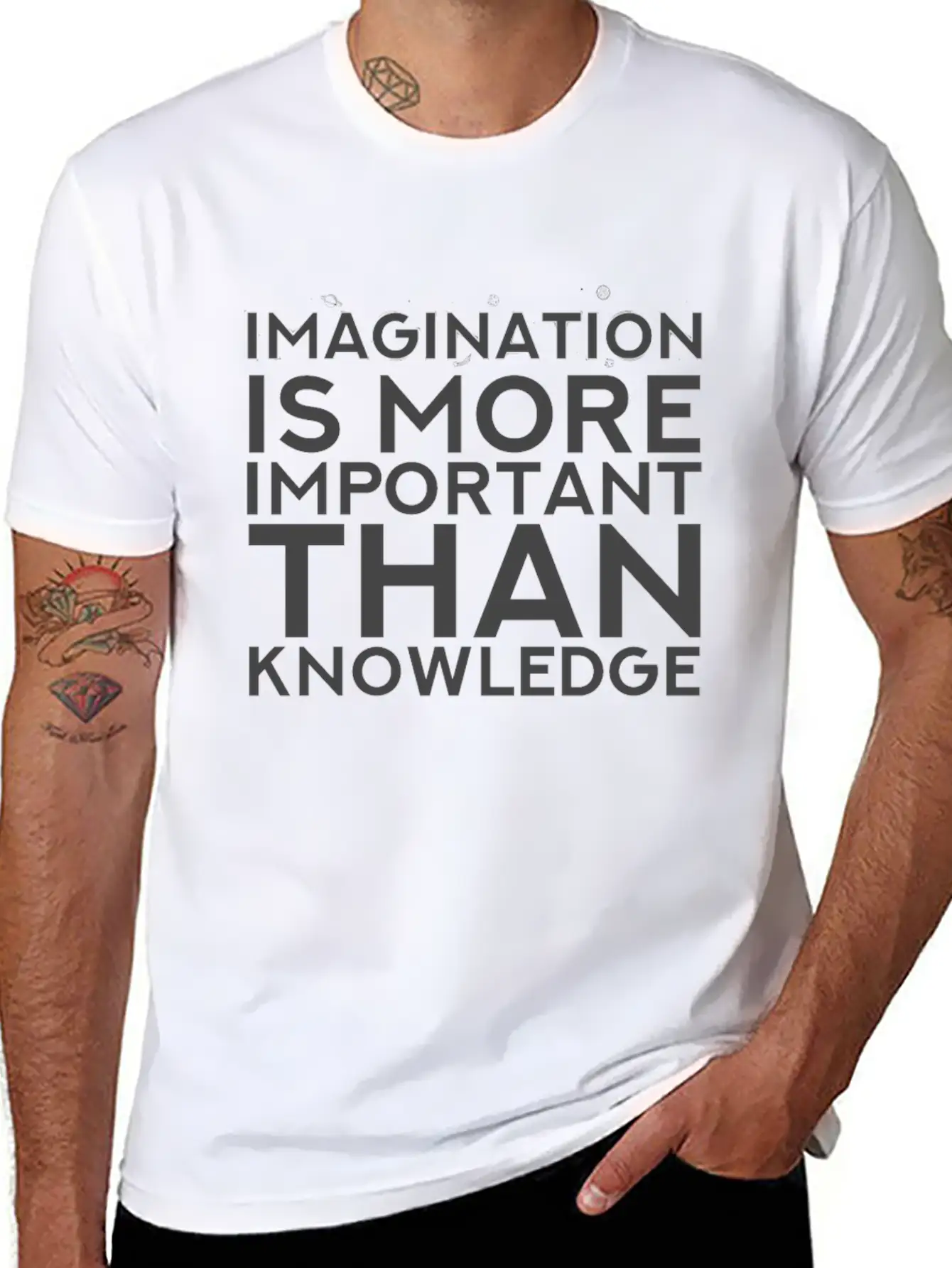 Imagination More Important Than Knowledge Quote Unisex Short Sleeve Soft Cotton T-Shirt – Casual Everyday Wear
