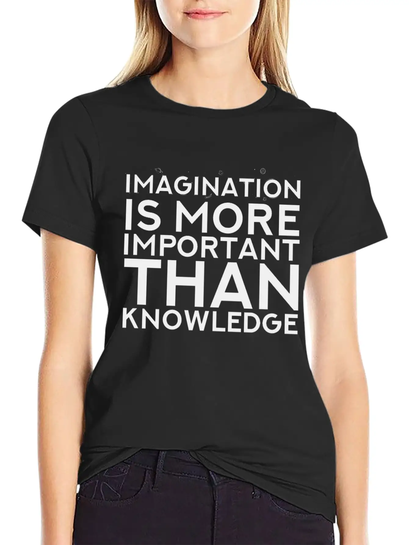 Imagination More Important Than Knowledge Quote Unisex Short Sleeve Soft Cotton T-Shirt – Casual Everyday Wear