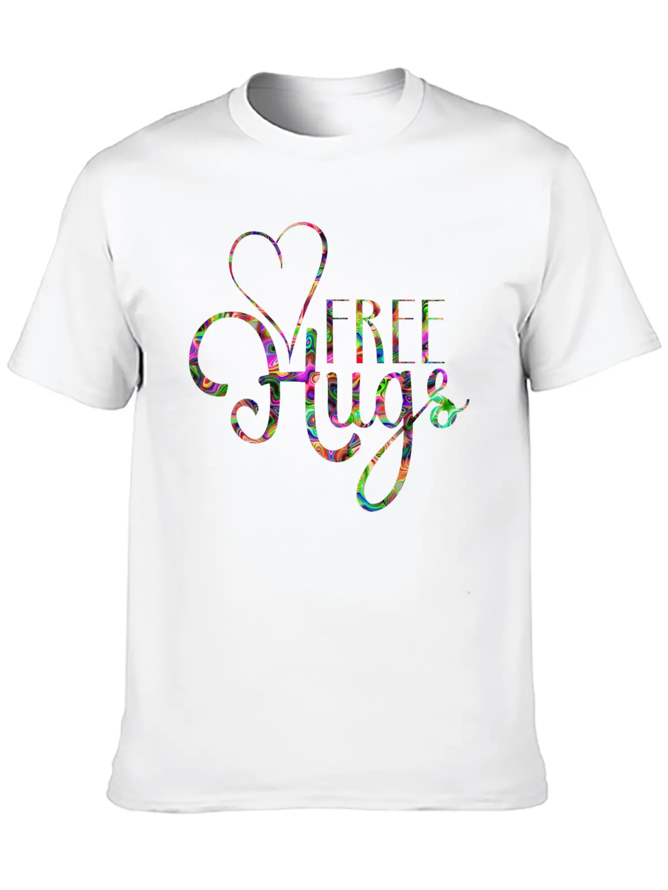Importend Message - FREE HUGS Heart 3 Basic Graphic T-Shirt – Daily Comfort In Soft Cotton