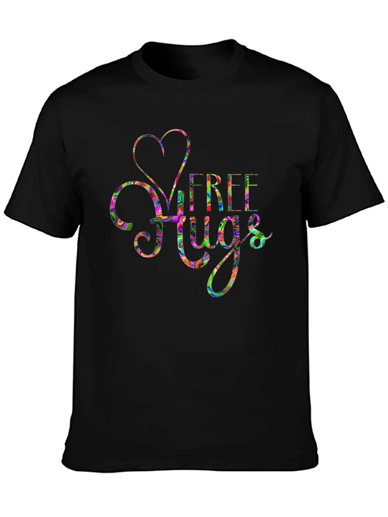 Importend Message - FREE HUGS Heart 3 Basic Graphic T-Shirt – Daily Comfort In Soft Cotton