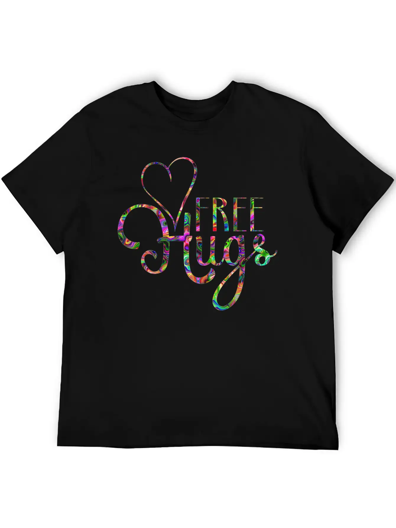 Importend Message - FREE HUGS Heart 3 Basic Graphic T-Shirt – Daily Comfort In Soft Cotton