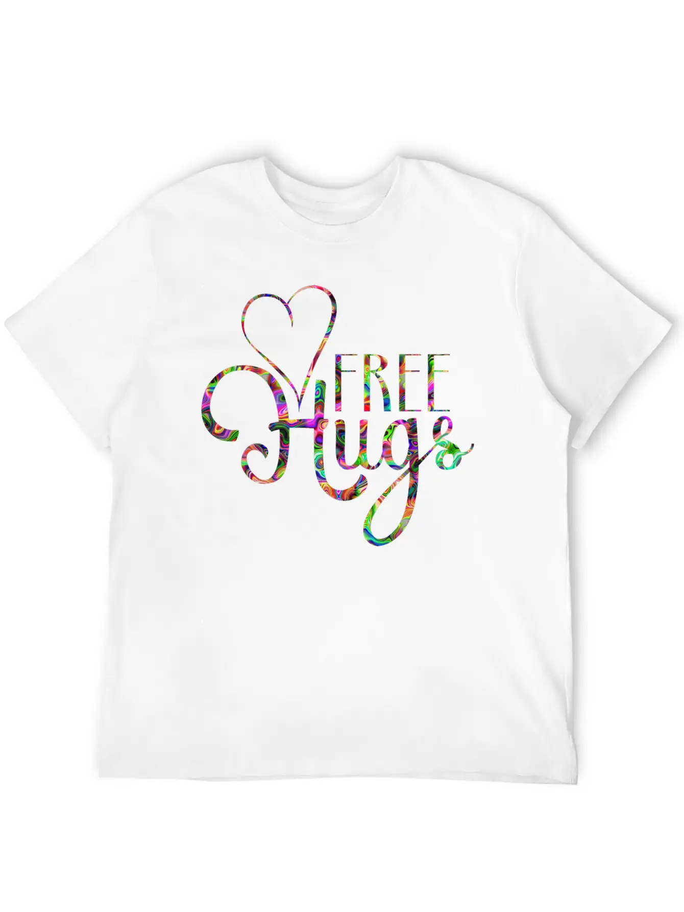 Importend Message - FREE HUGS Heart 3 Basic Graphic T-Shirt – Daily Comfort In Soft Cotton