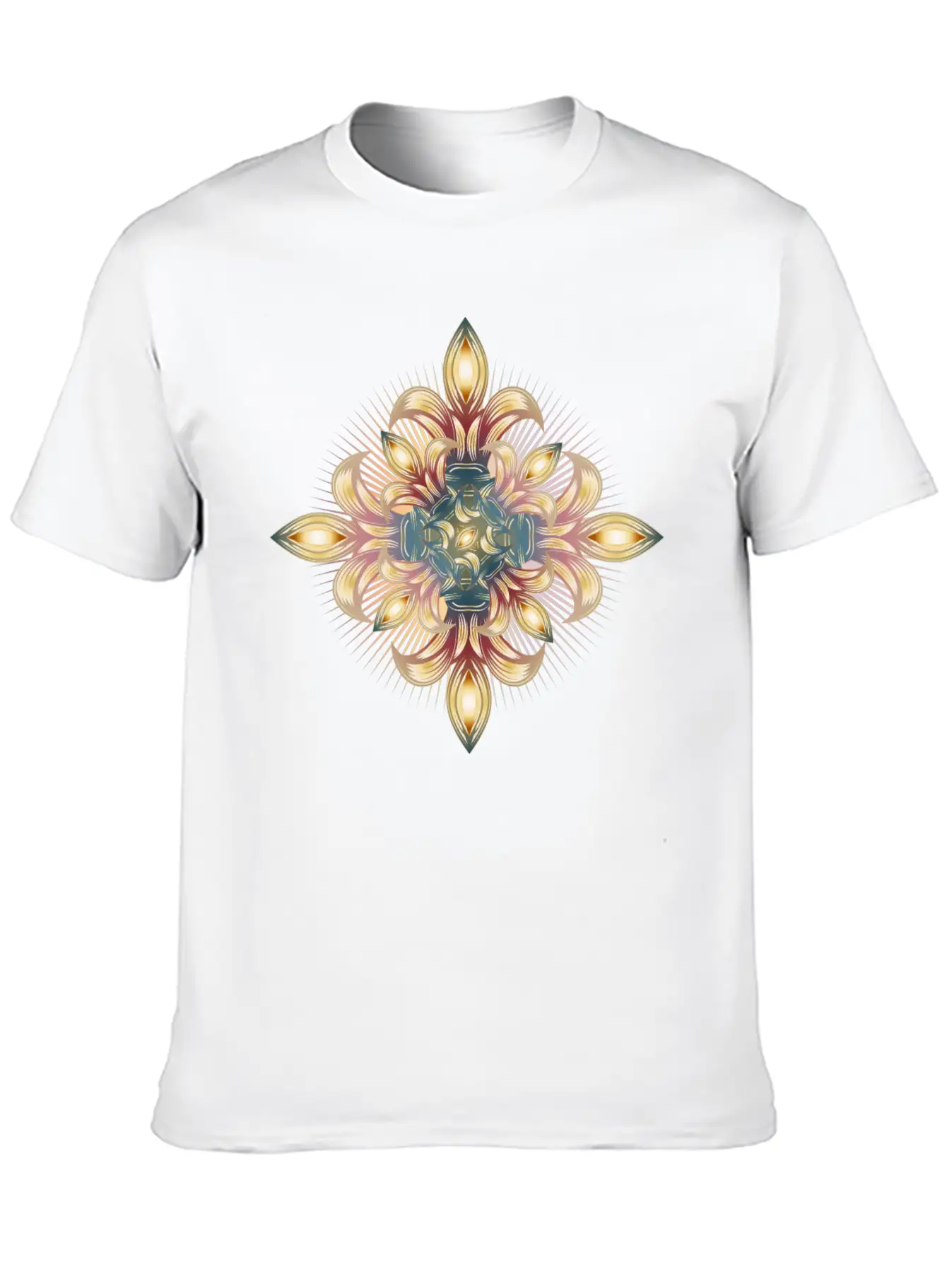 Impressive Cross Made Of Stylized Lilies Stylish Everyday T-Shirt – Unisex Basic Cotton Tee