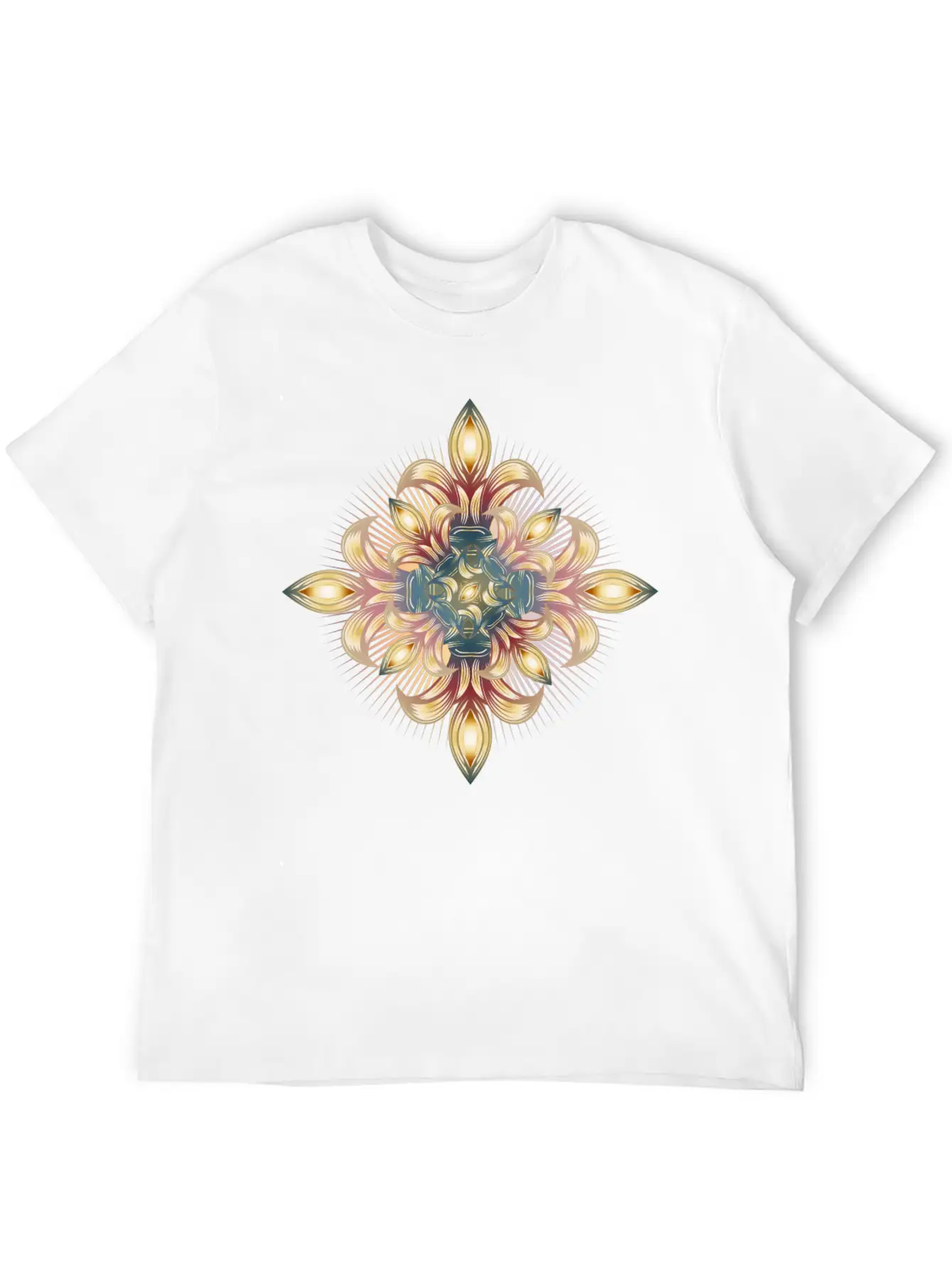 Impressive Cross Made Of Stylized Lilies Stylish Everyday T-Shirt – Unisex Basic Cotton Tee