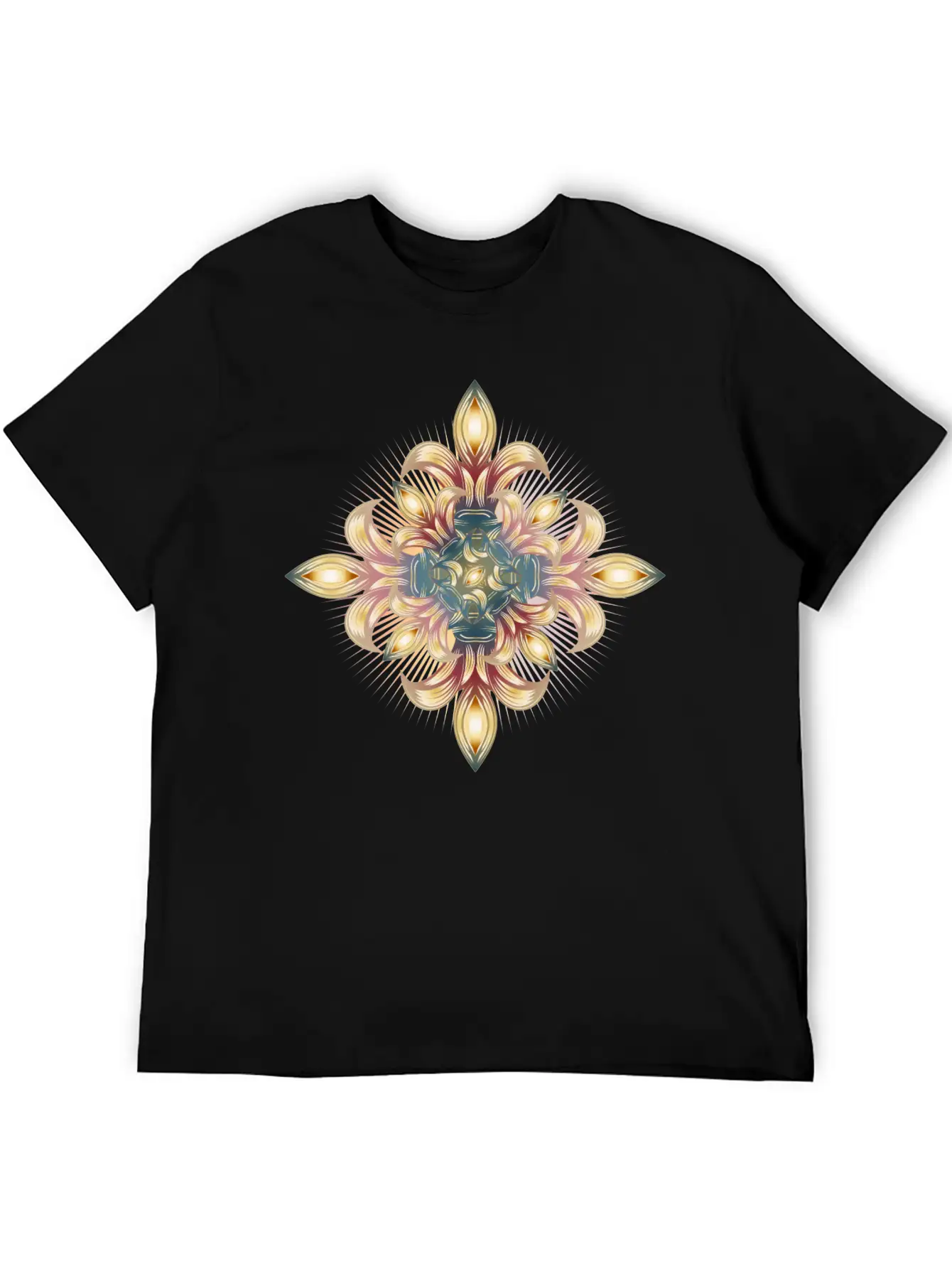 Impressive Cross Made Of Stylized Lilies Stylish Everyday T-Shirt – Unisex Basic Cotton Tee
