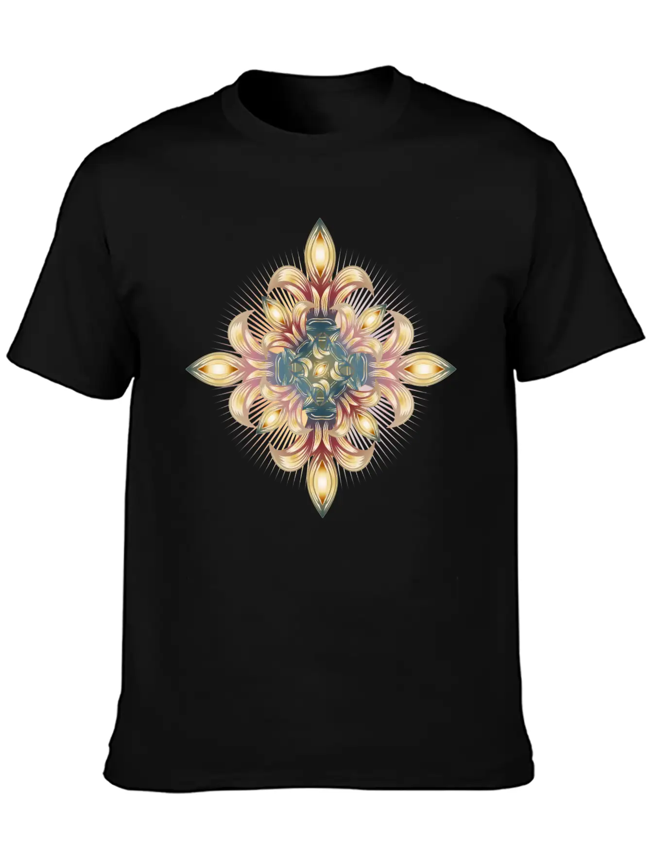 Impressive Cross Made Of Stylized Lilies Stylish Everyday T-Shirt – Unisex Basic Cotton Tee