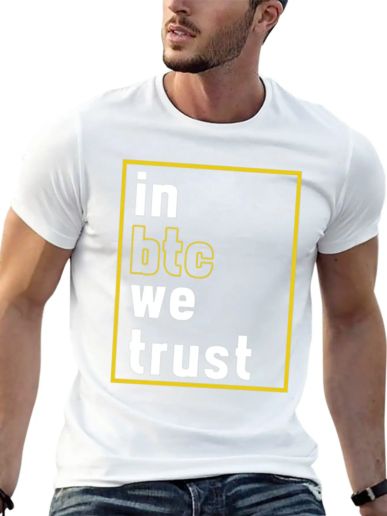 In BTC We Trust Crypto Bitcoin Cryptocurrency Gift Unisex Short Sleeve Soft Cotton T-Shirt – Casual Everyday Wear