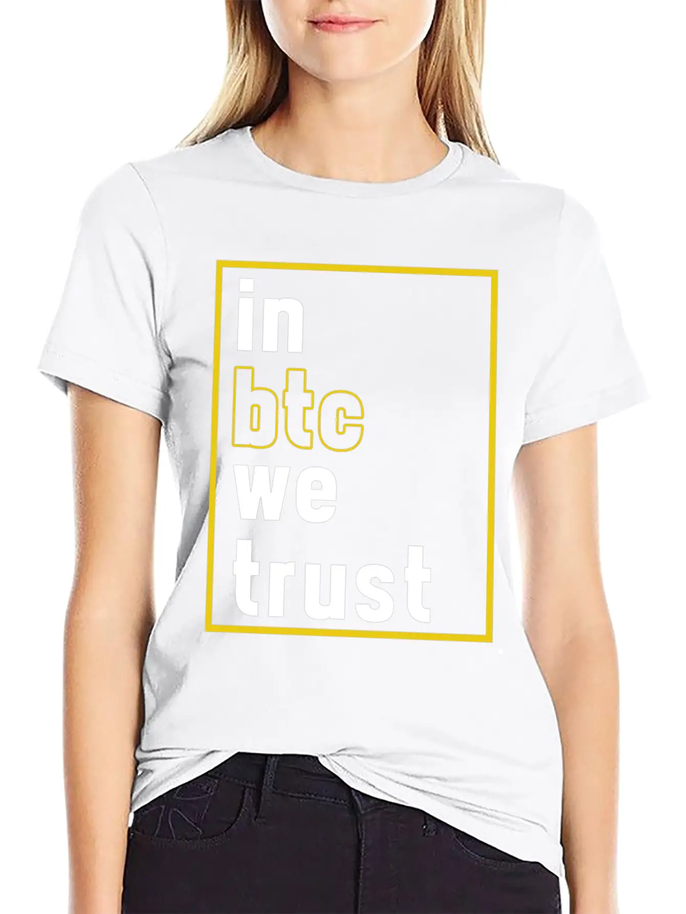 In BTC We Trust Crypto Bitcoin Cryptocurrency Gift Unisex Short Sleeve Soft Cotton T-Shirt – Casual Everyday Wear