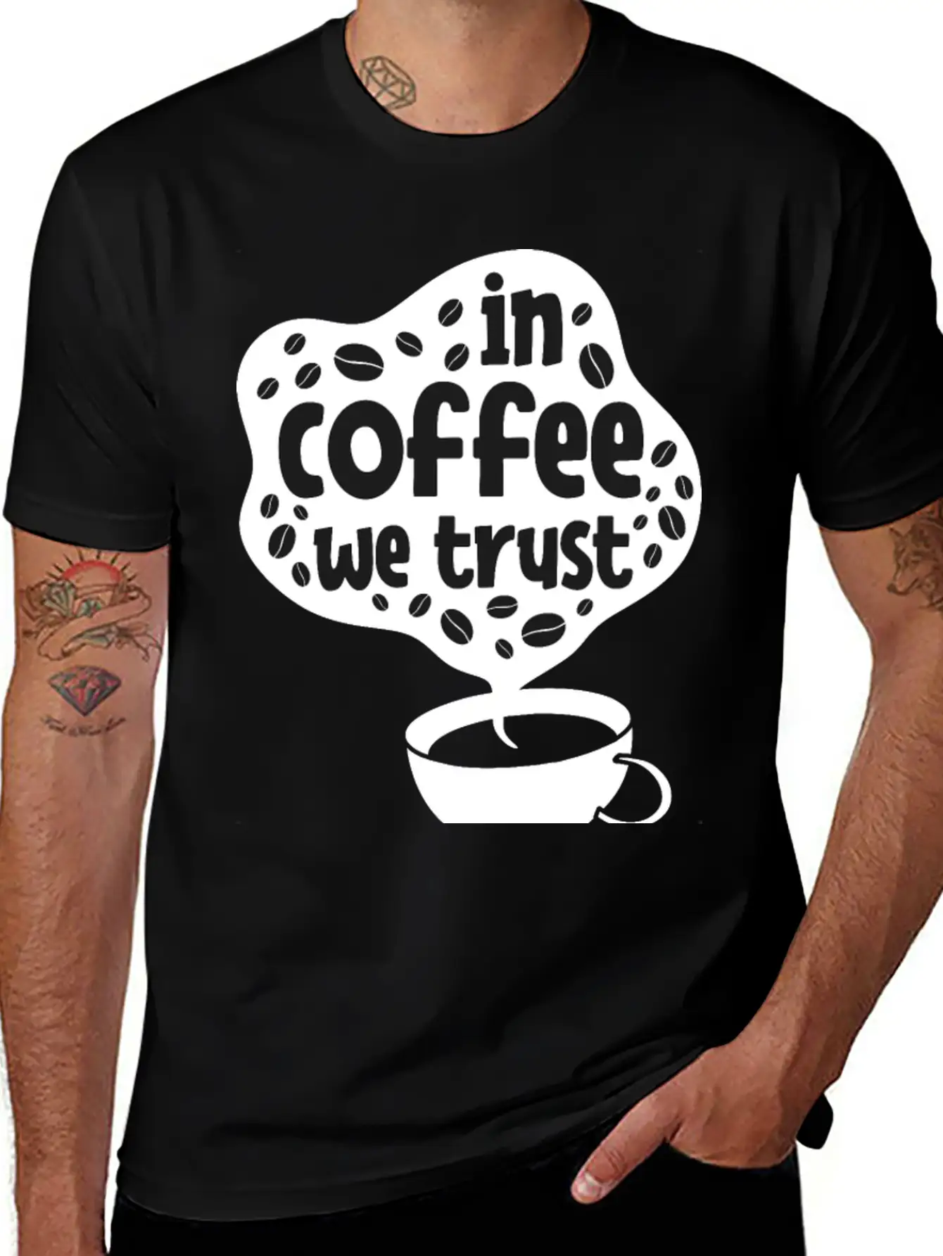 In Coffee We Trust Comfortable Minimalist Graphic Tee – Summer Style Essential