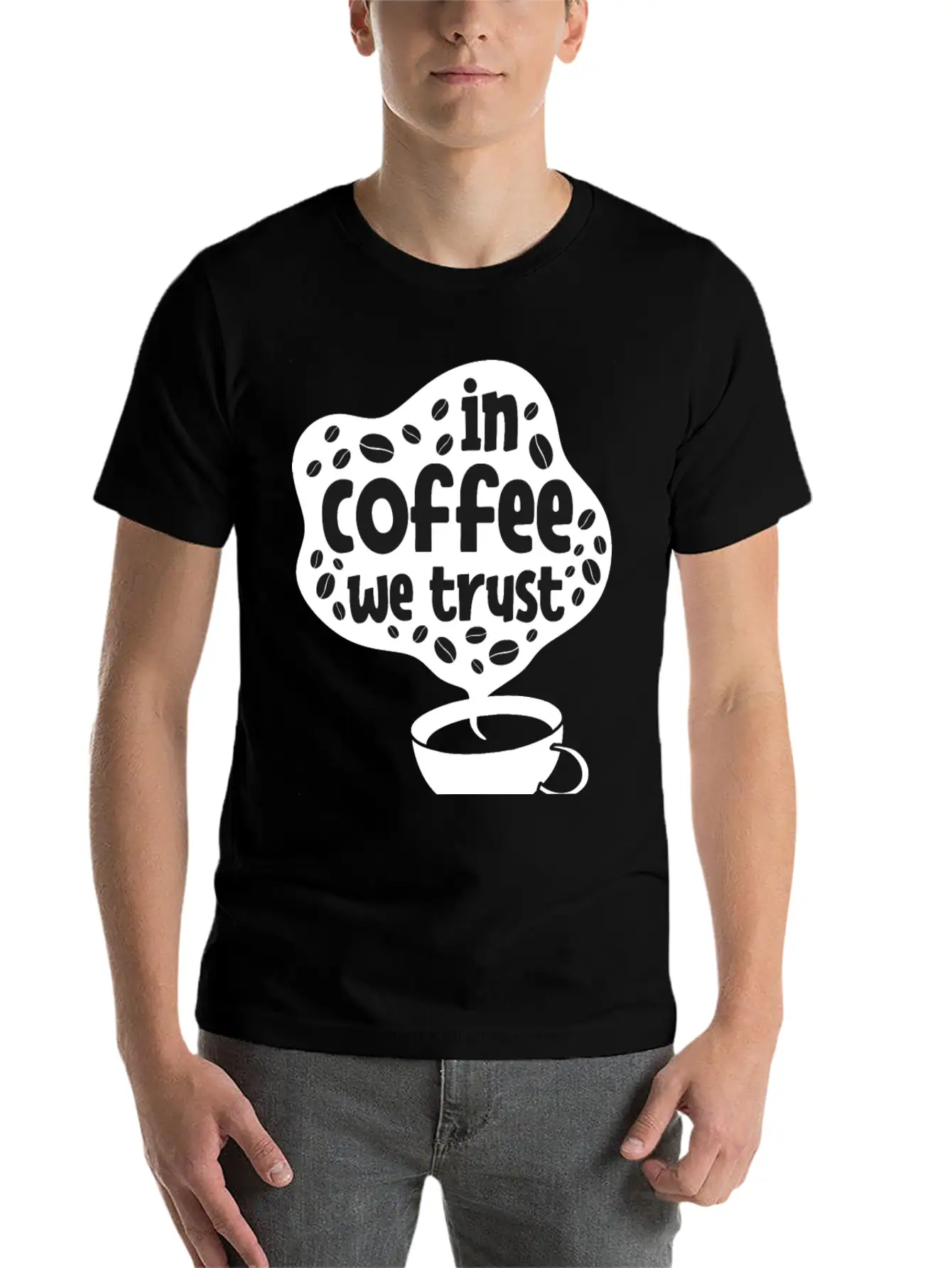 In Coffee We Trust Comfortable Minimalist Graphic Tee – Summer Style Essential